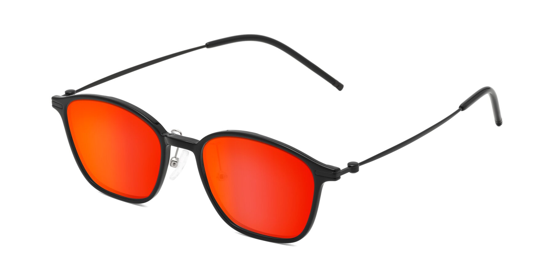 Angle of Cato in Black with Red Gold Mirrored Lenses