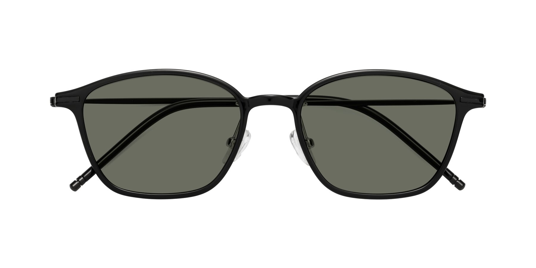 Folded Front of Cato in Black with Gray Polarized Lenses