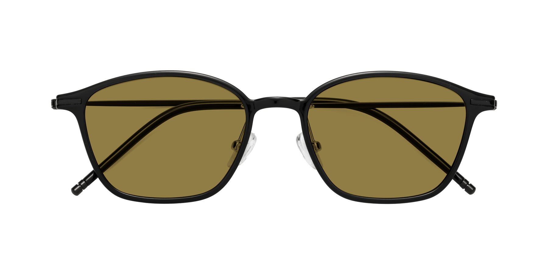 Folded Front of Cato in Black with Brown Polarized Lenses