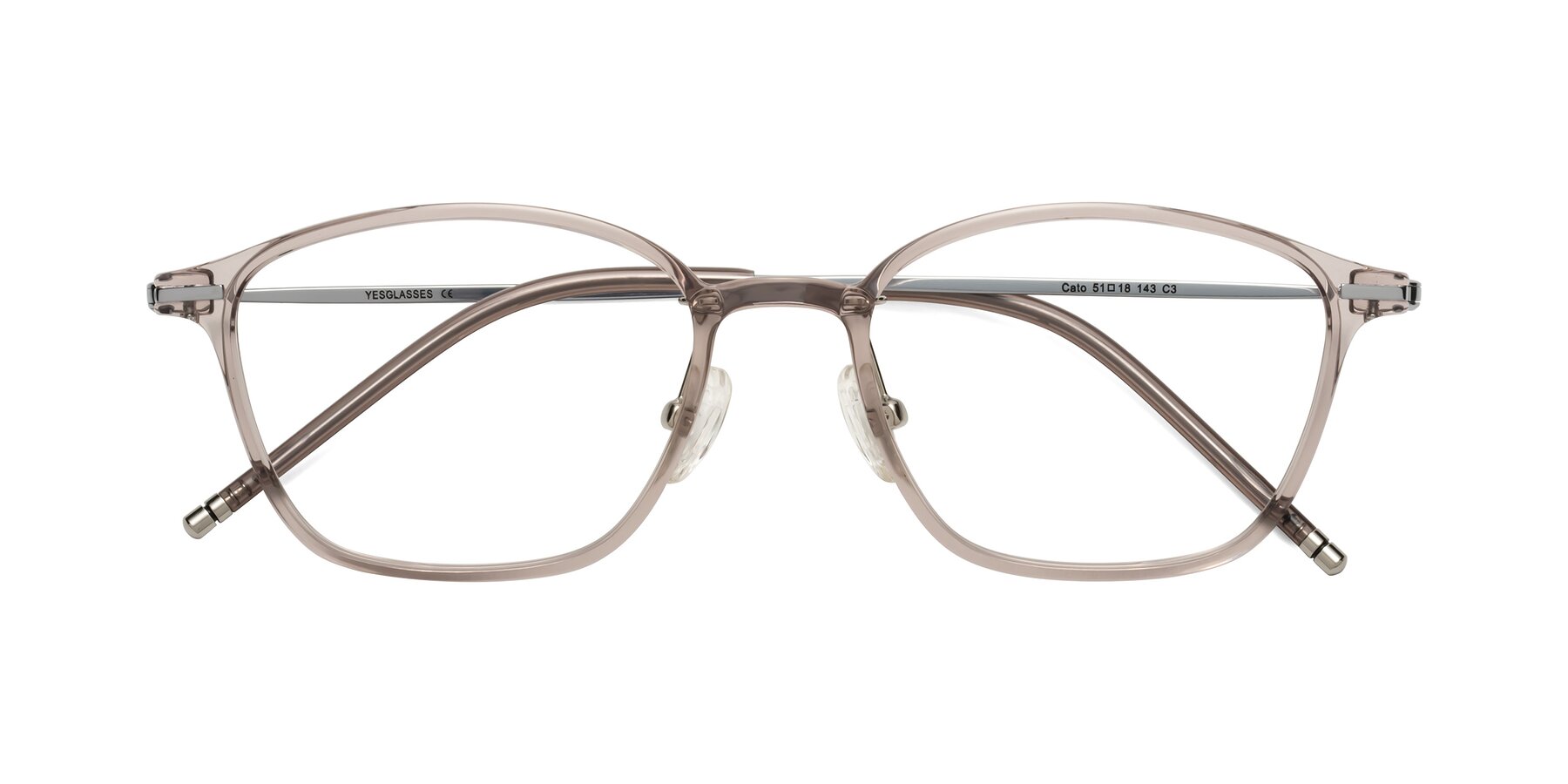 Folded Front of Cato in Earl Gray with Clear Eyeglass Lenses