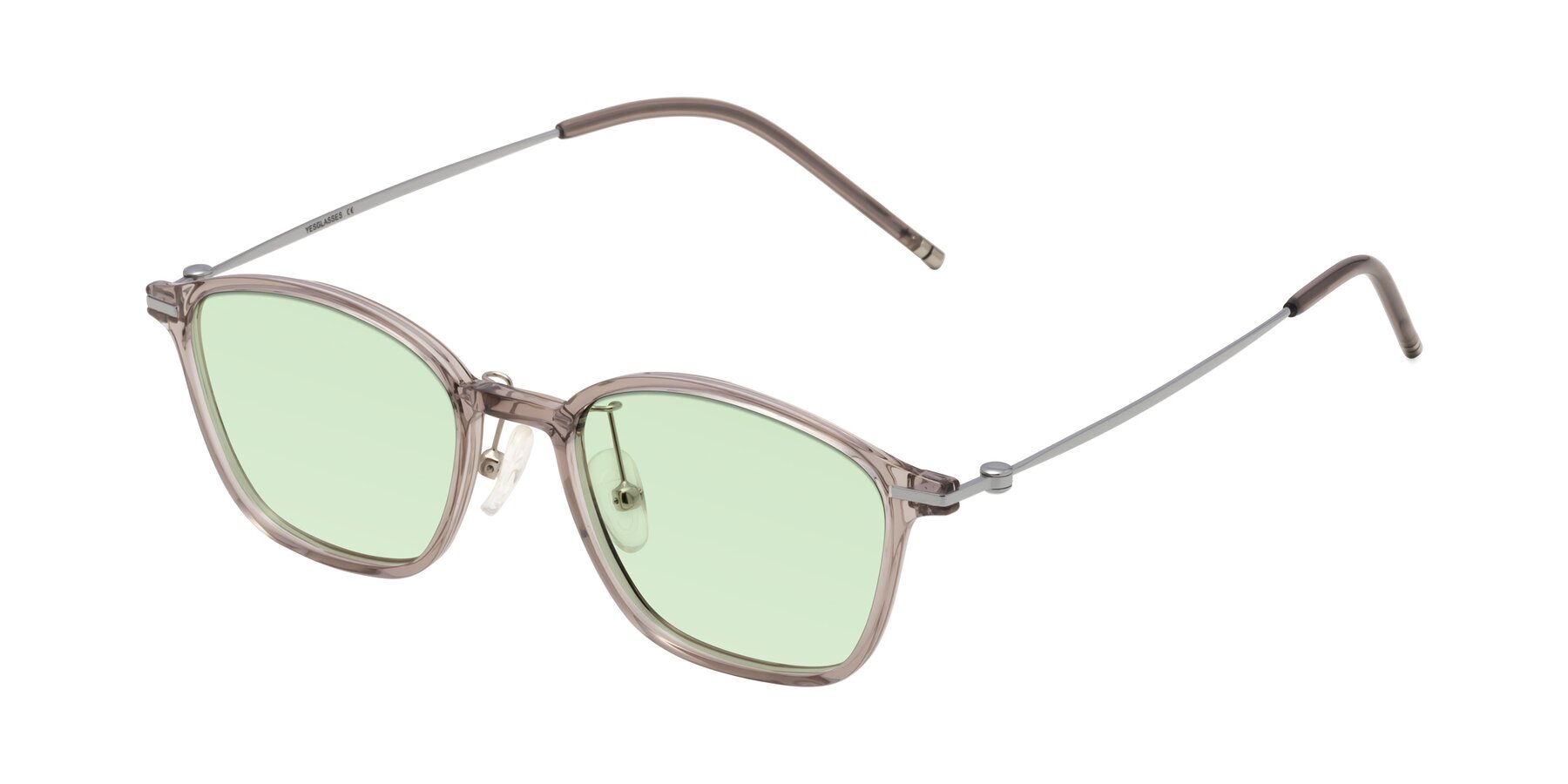 Angle of Cato in Earl Gray with Light Green Tinted Lenses