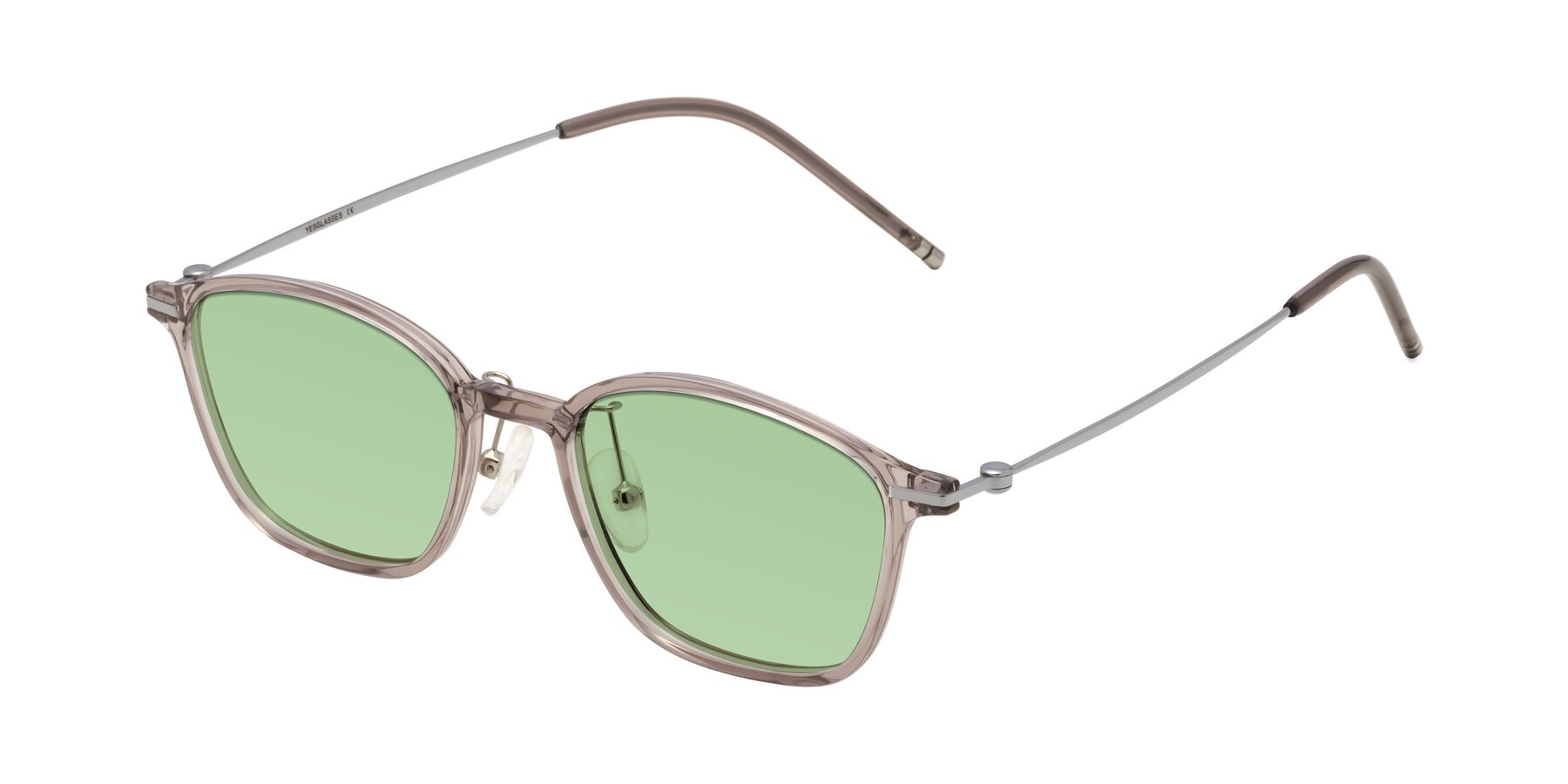 Angle of Cato in Earl Gray with Medium Green Tinted Lenses