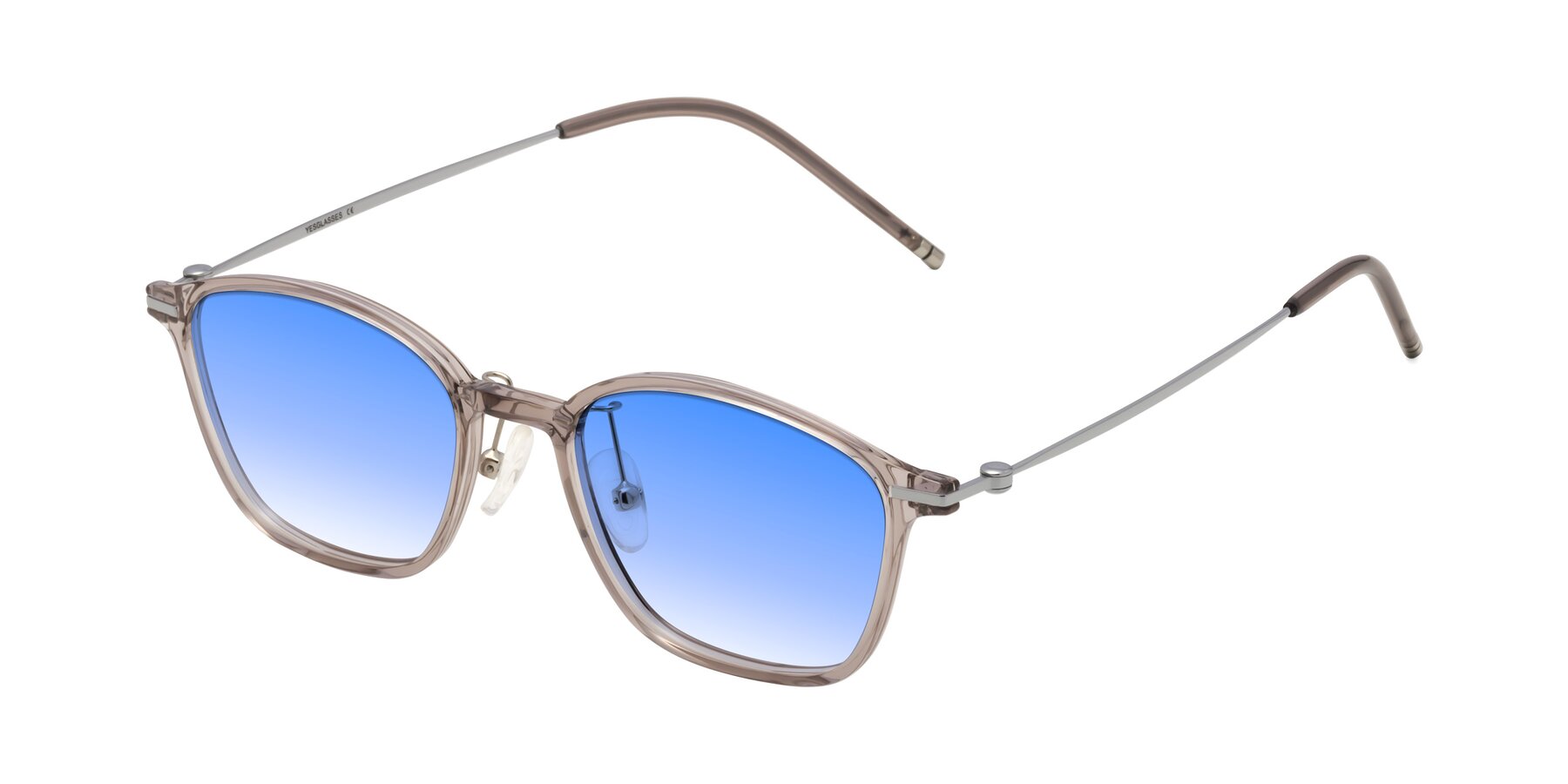 Angle of Cato in Earl Gray with Blue Gradient Lenses
