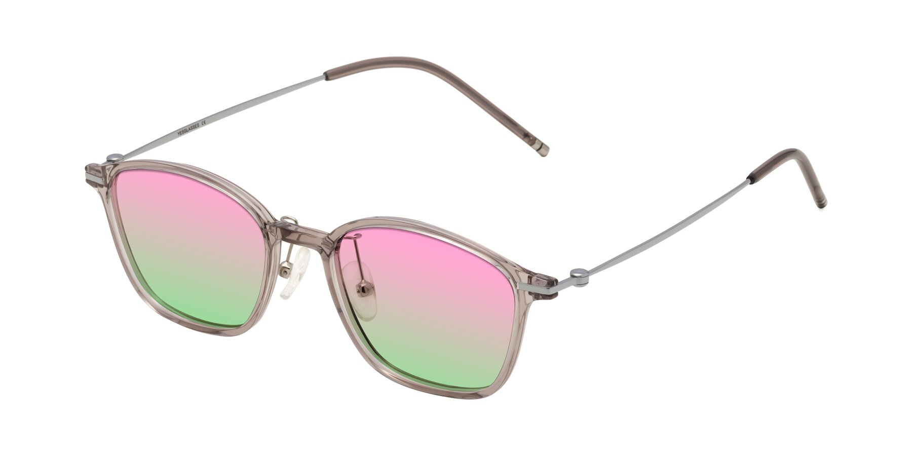 Angle of Cato in Earl Gray with Pink / Green Gradient Lenses