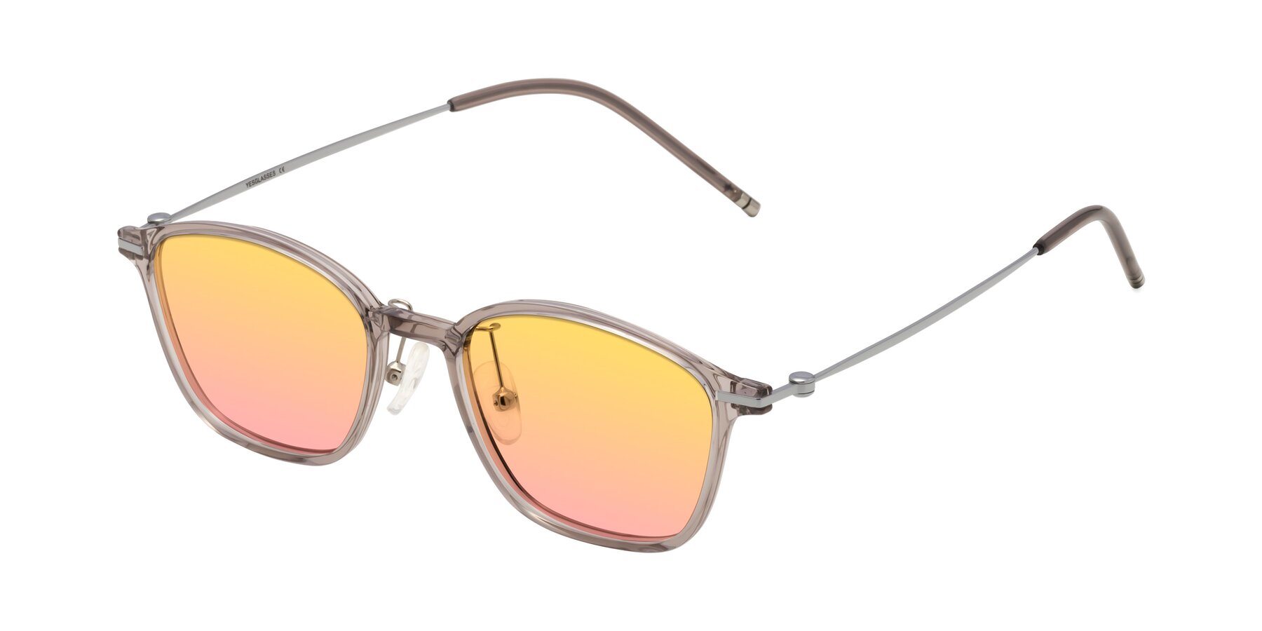Angle of Cato in Earl Gray with Yellow / Pink Gradient Lenses