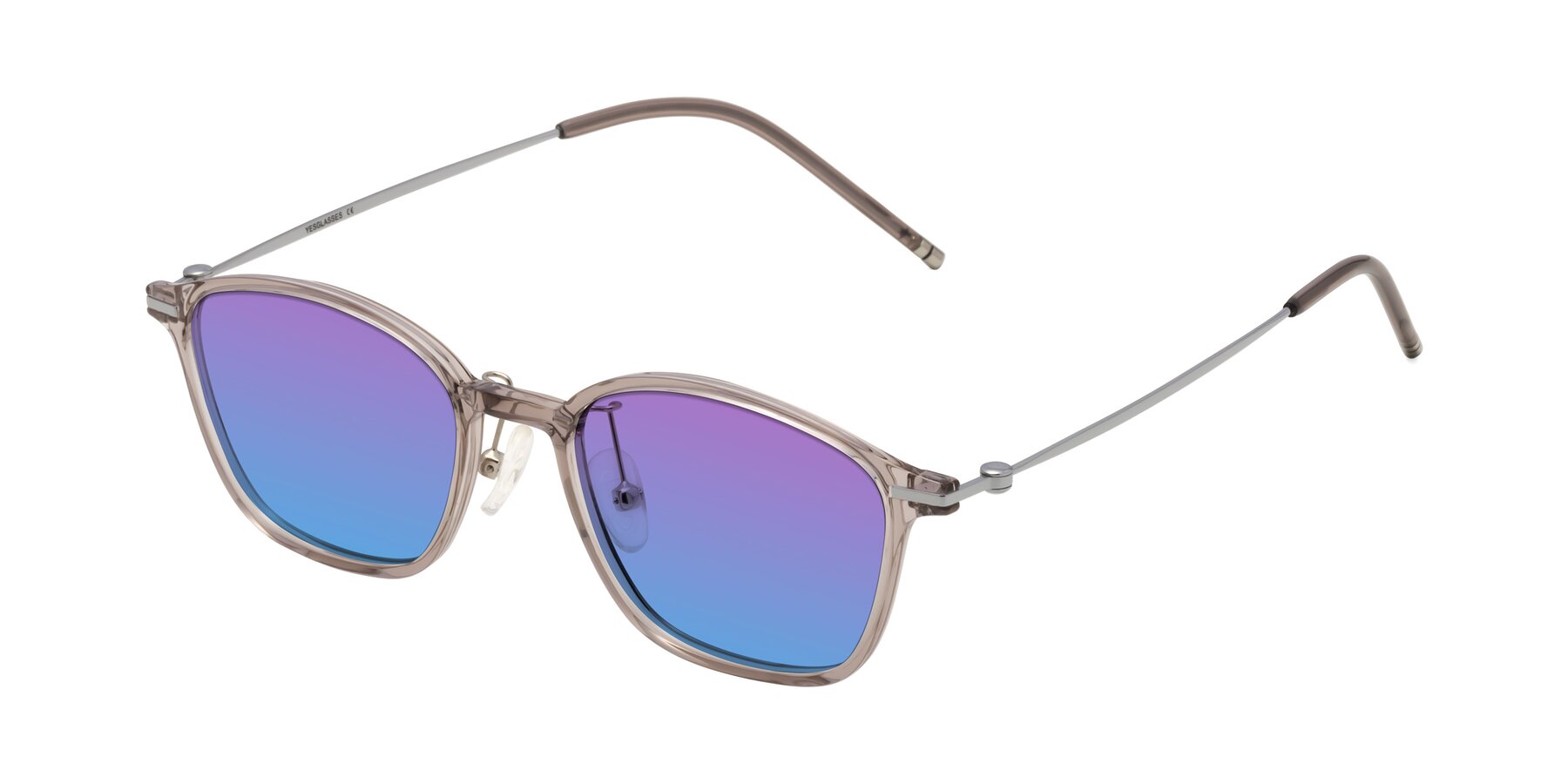 Angle of Cato in Earl Gray with Purple / Blue Gradient Lenses