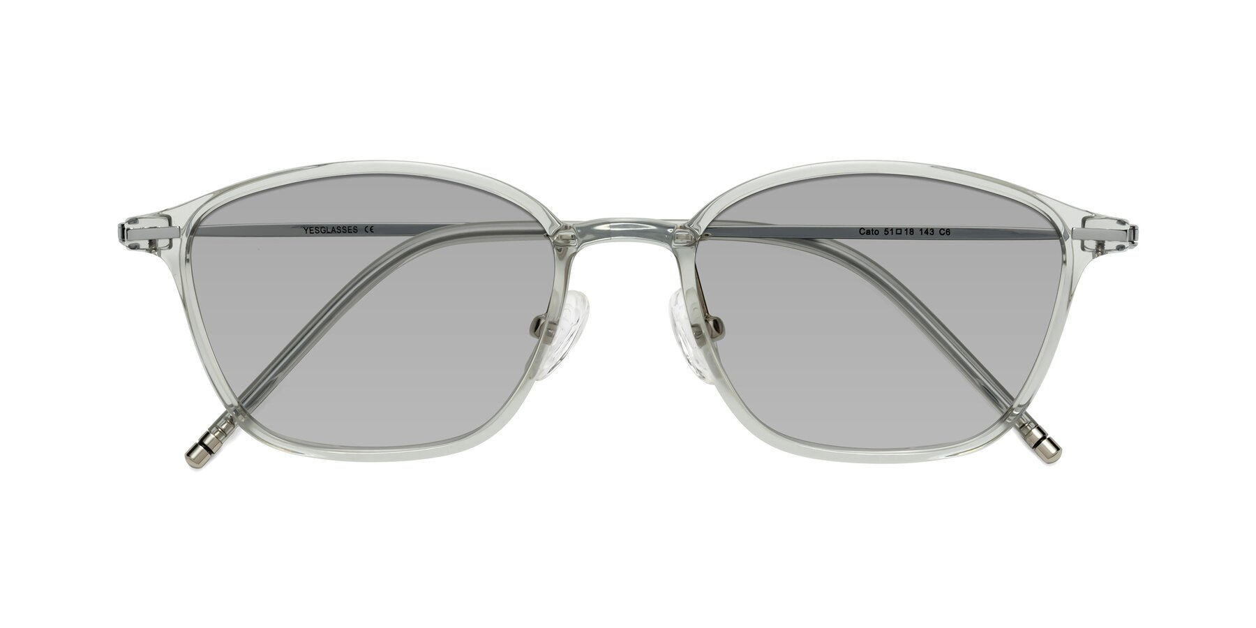 Folded Front of Cato in Light Gray with Light Gray Tinted Lenses