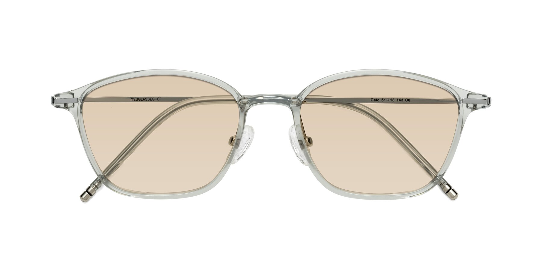 Folded Front of Cato in Light Gray with Light Brown Tinted Lenses