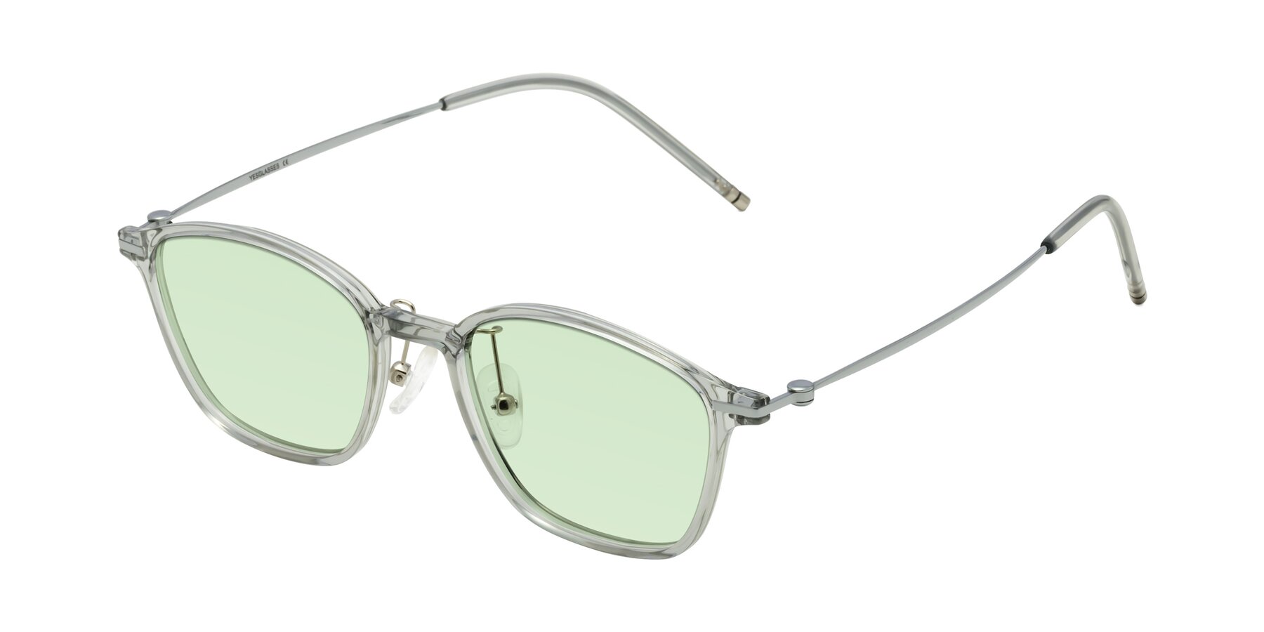 Angle of Cato in Light Gray with Light Green Tinted Lenses