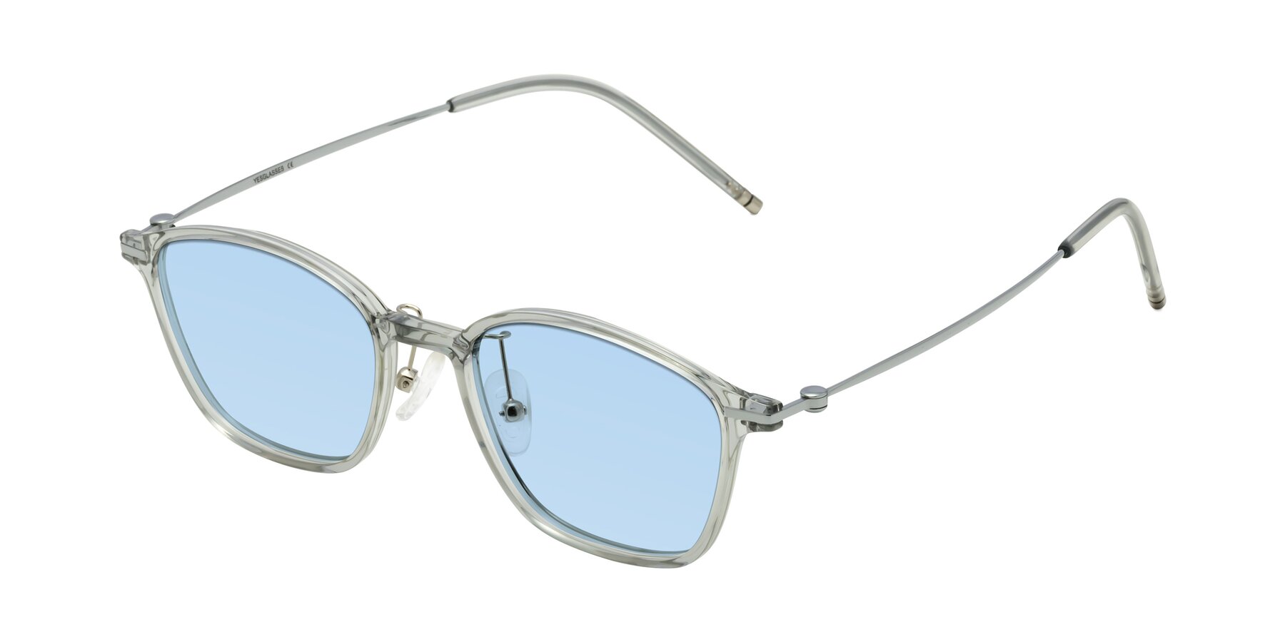 Angle of Cato in Light Gray with Light Blue Tinted Lenses