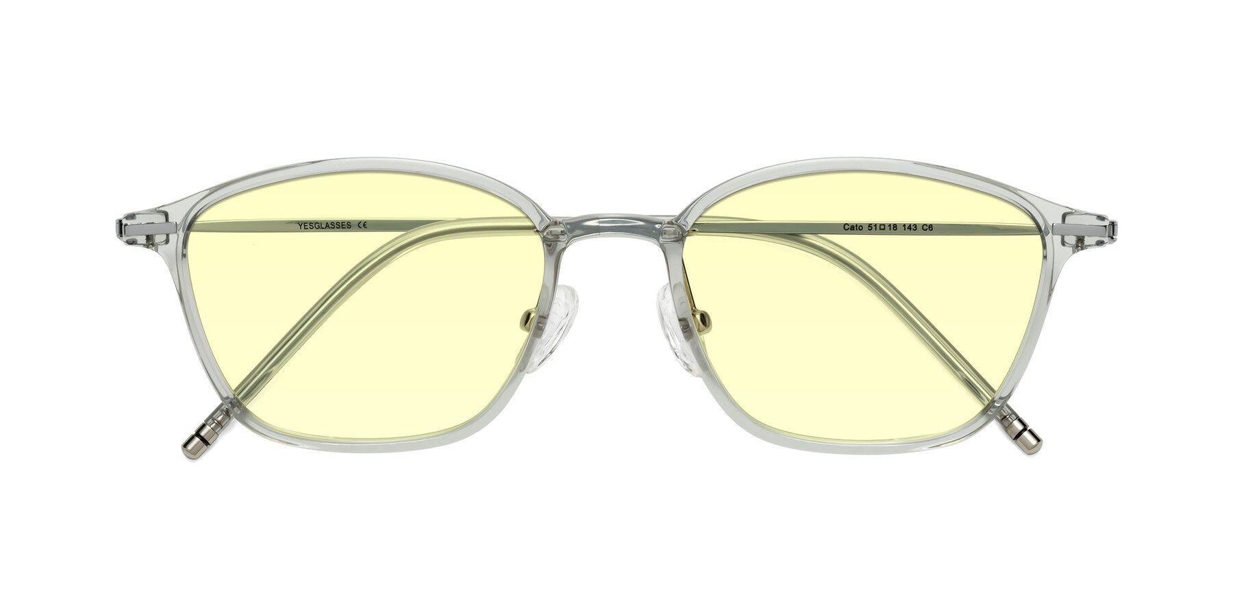 Folded Front of Cato in Light Gray with Light Yellow Tinted Lenses