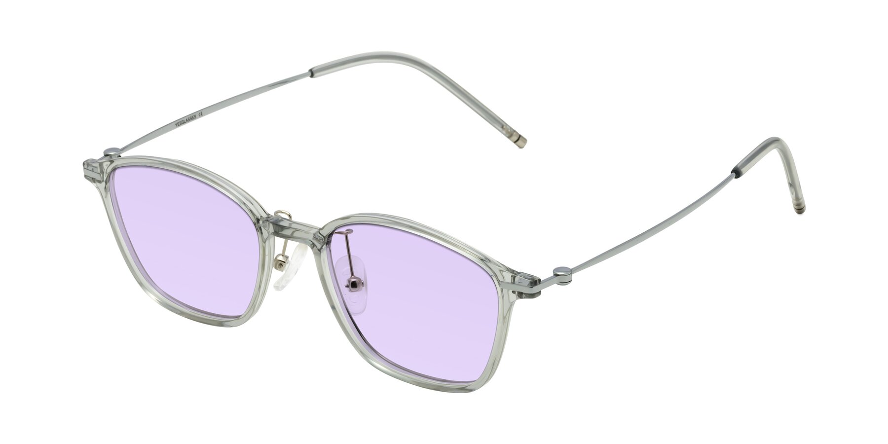 Angle of Cato in Light Gray with Light Purple Tinted Lenses