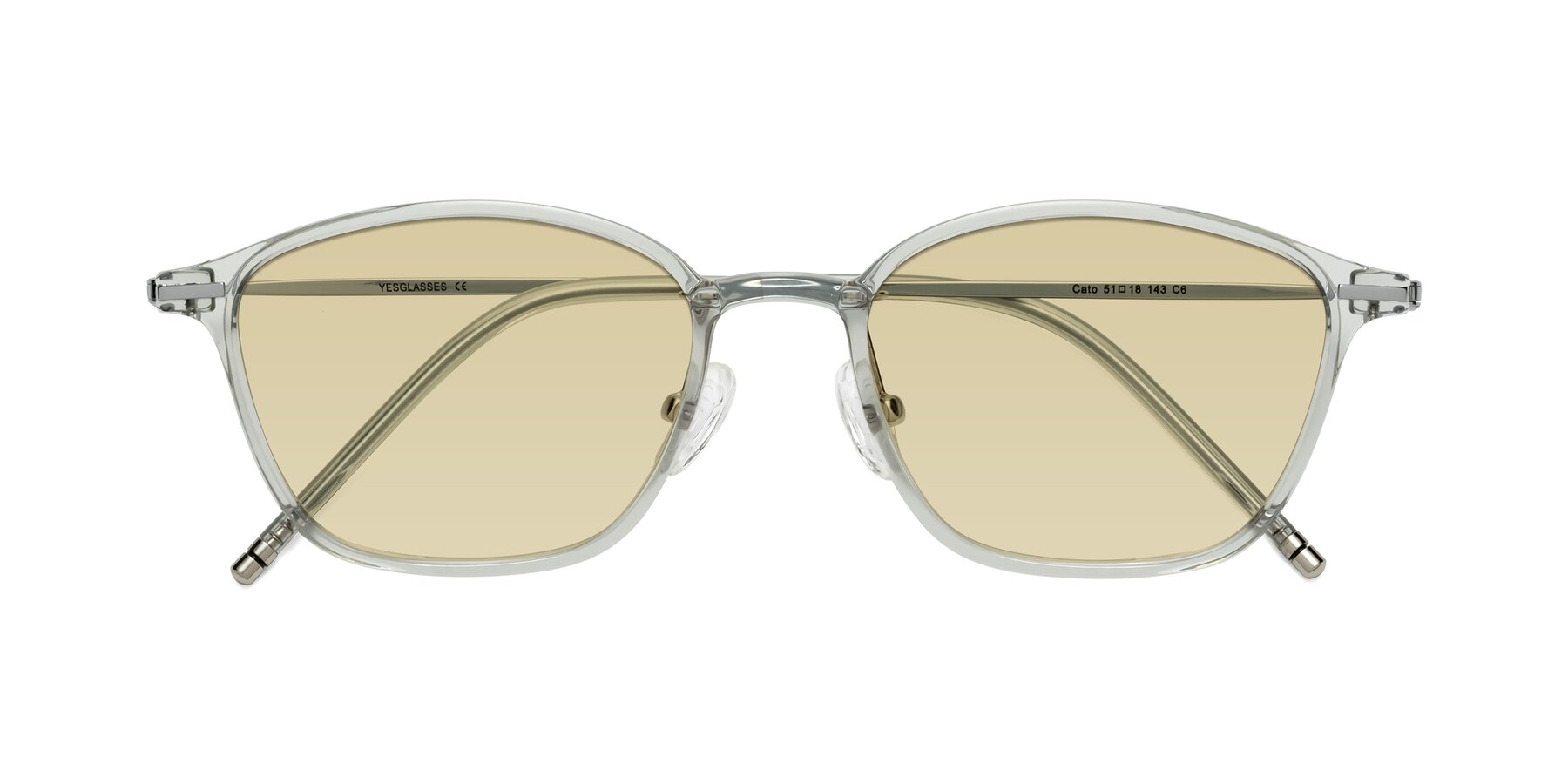 Folded Front of Cato in Light Gray with Light Champagne Tinted Lenses