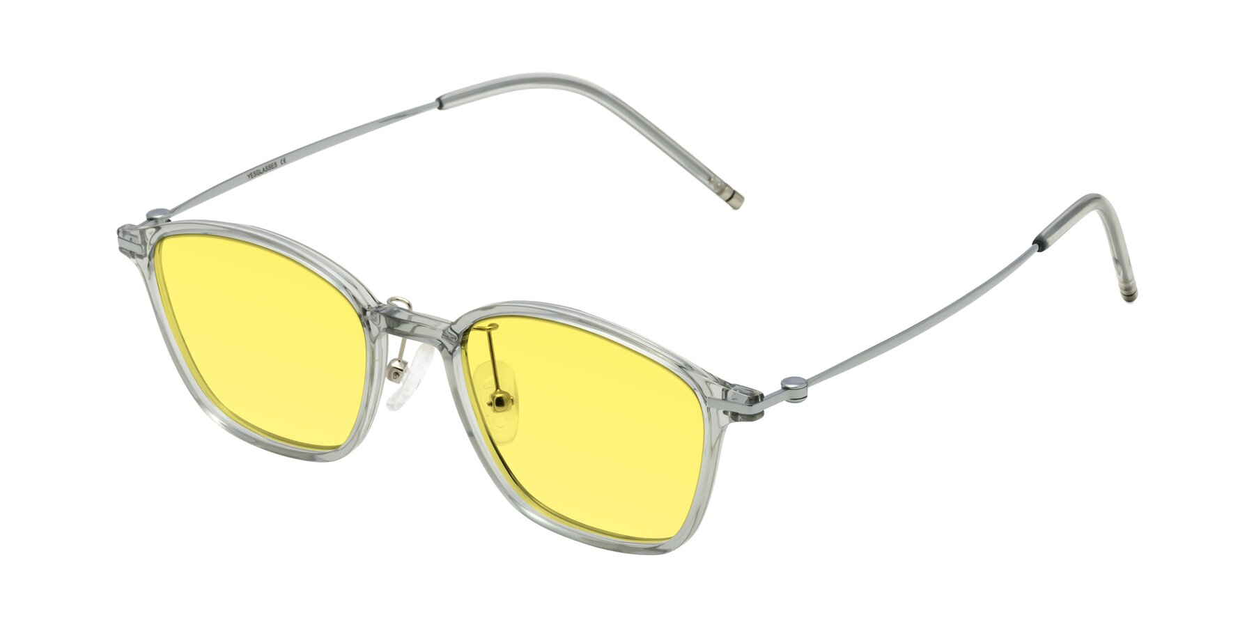 Angle of Cato in Light Gray with Medium Yellow Tinted Lenses