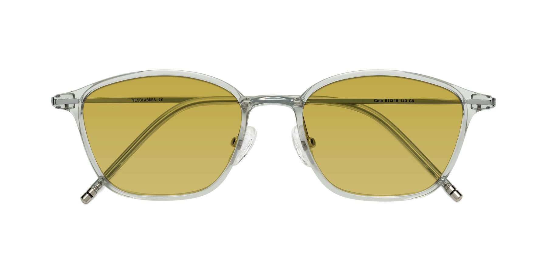 Folded Front of Cato in Light Gray with Champagne Tinted Lenses