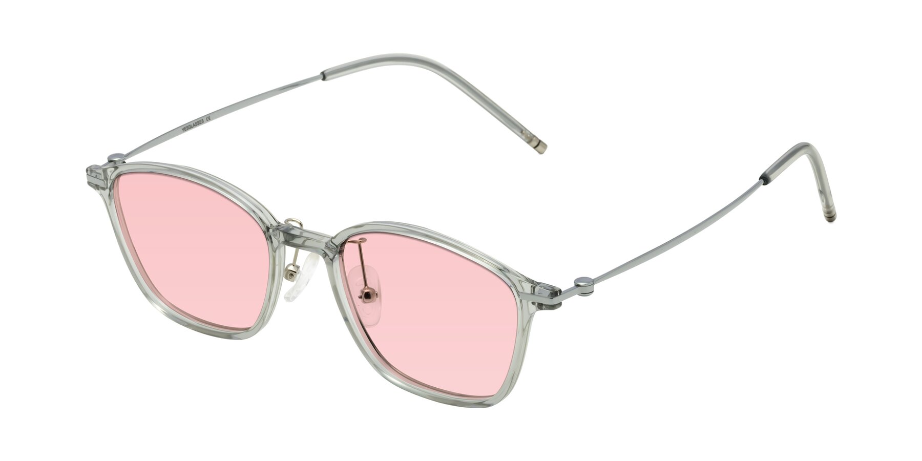 Angle of Cato in Light Gray with Light Garnet Tinted Lenses