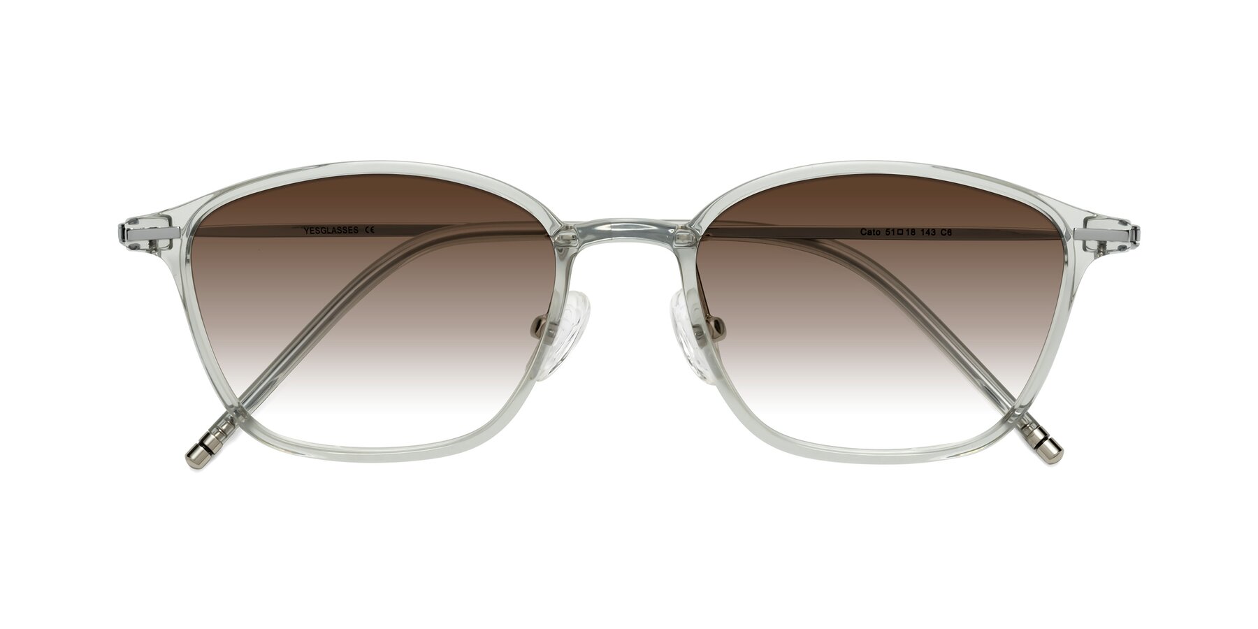 Folded Front of Cato in Light Gray with Brown Gradient Lenses