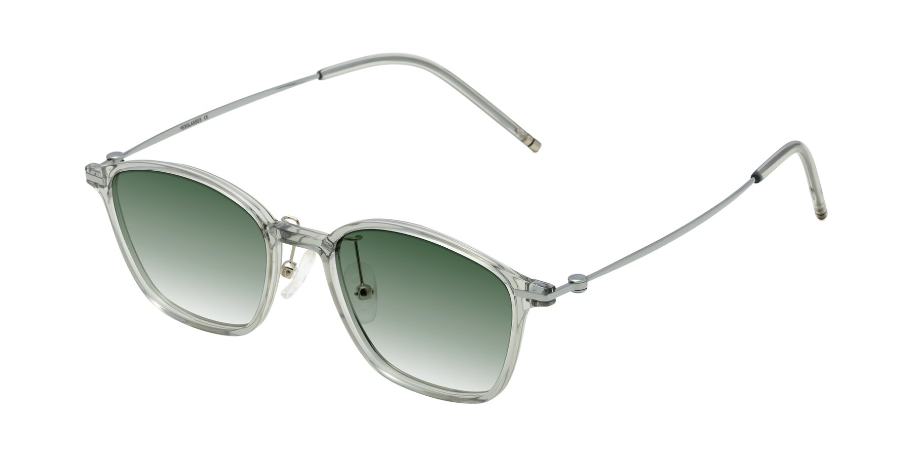 Angle of Cato in Light Gray with Green Gradient Lenses