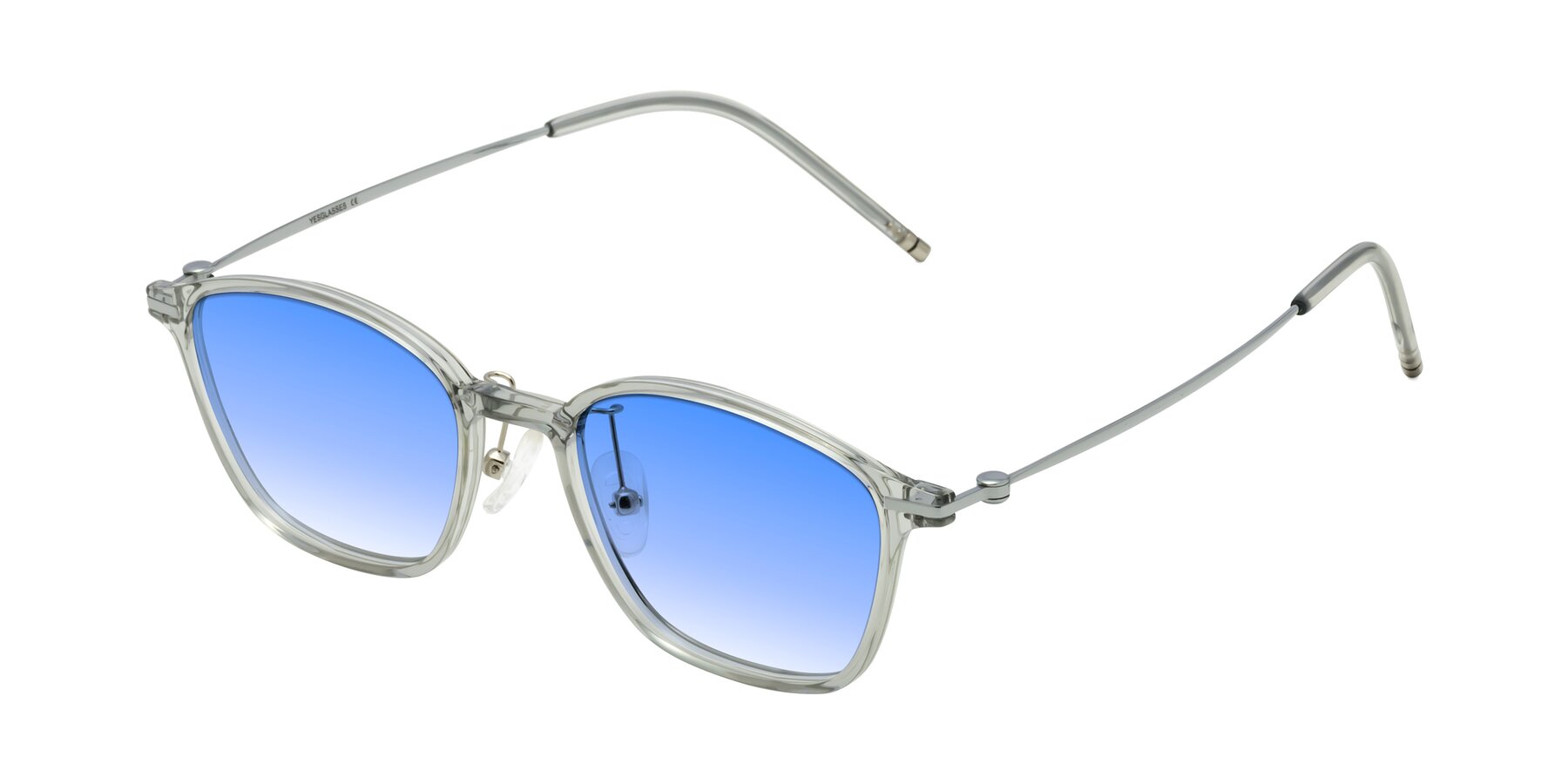 Angle of Cato in Light Gray with Blue Gradient Lenses