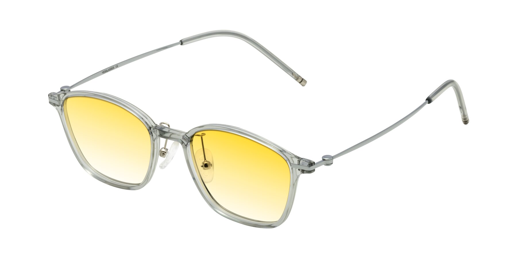 Angle of Cato in Light Gray with Yellow Gradient Lenses