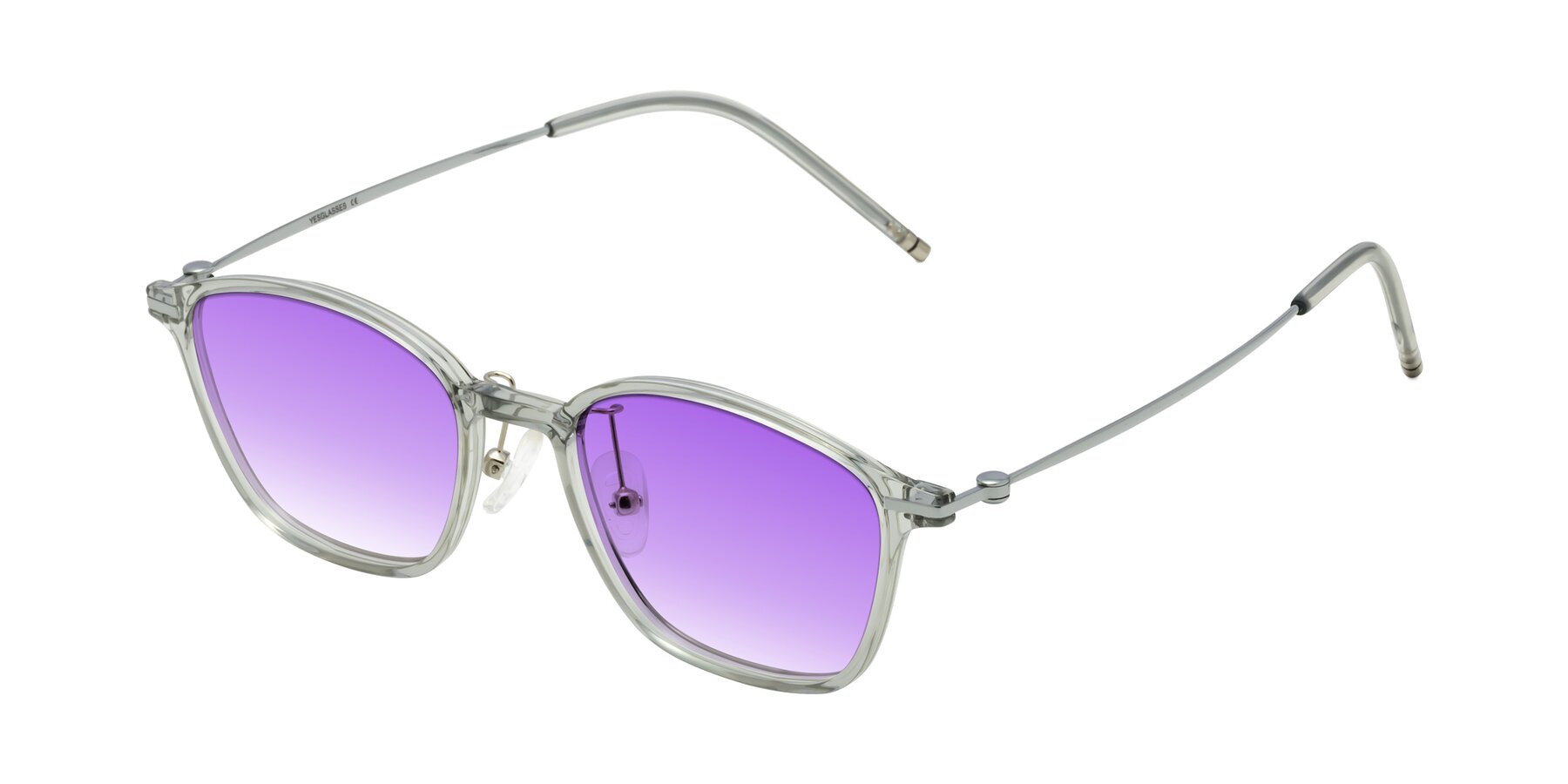 Angle of Cato in Light Gray with Purple Gradient Lenses