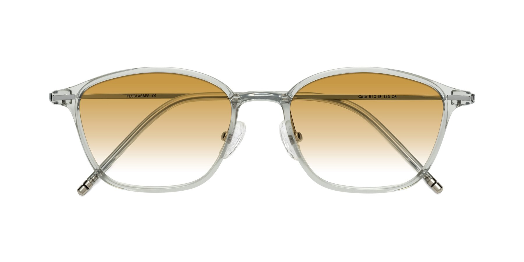 Folded Front of Cato in Light Gray with Champagne Gradient Lenses