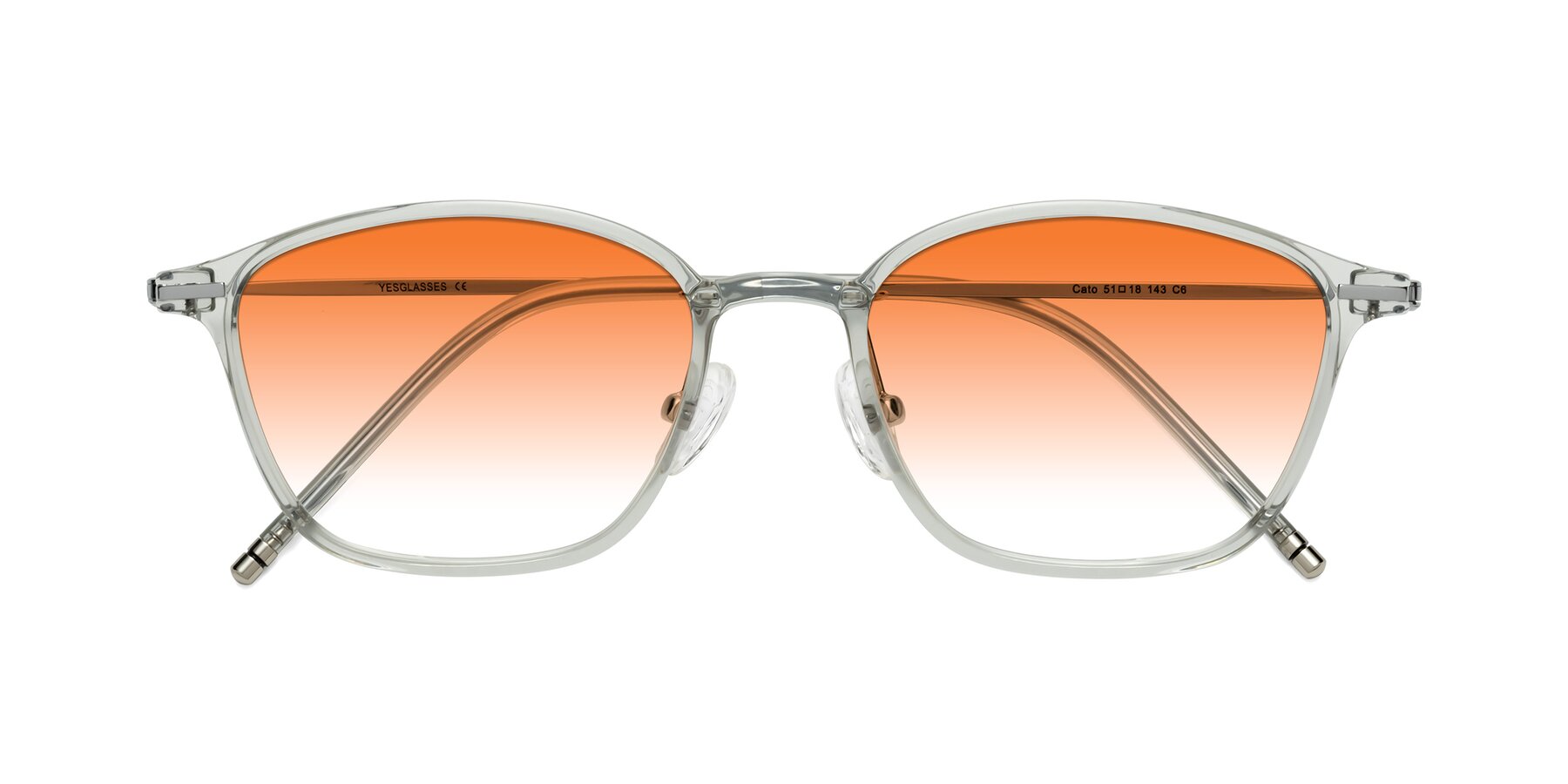 Folded Front of Cato in Light Gray with Orange Gradient Lenses