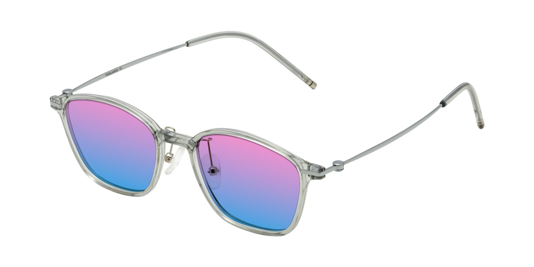 Angle of Cato in Light Gray with Pink / Blue Gradient Lenses
