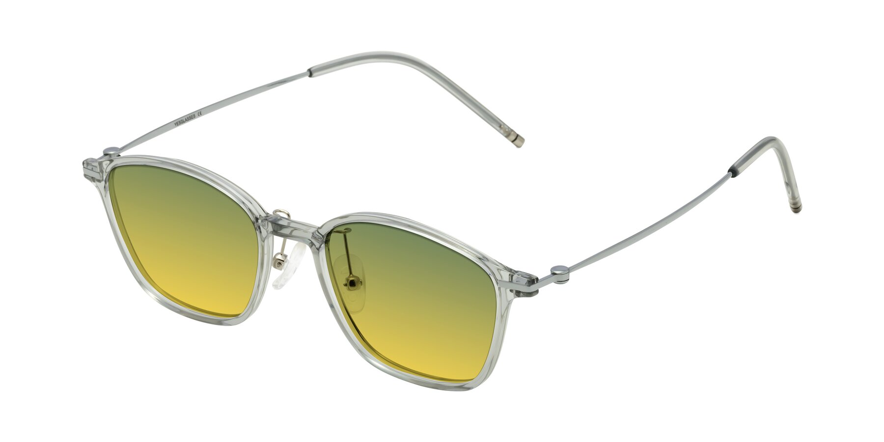 Angle of Cato in Light Gray with Green / Yellow Gradient Lenses