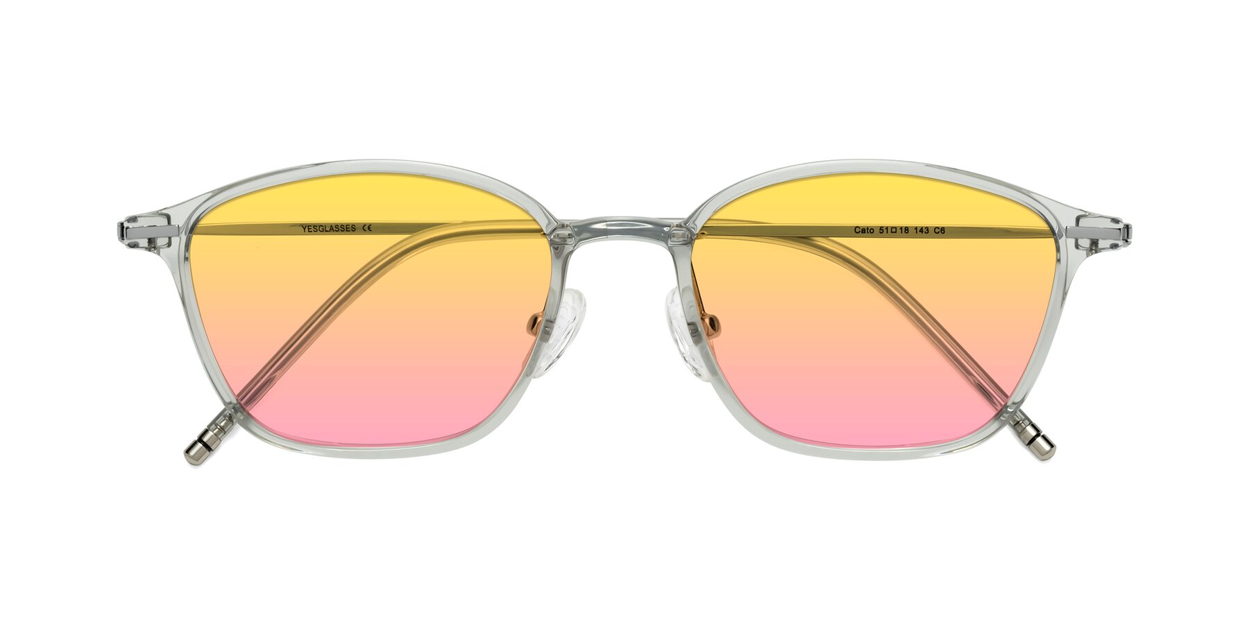 Folded Front of Cato in Light Gray with Yellow / Pink Gradient Lenses