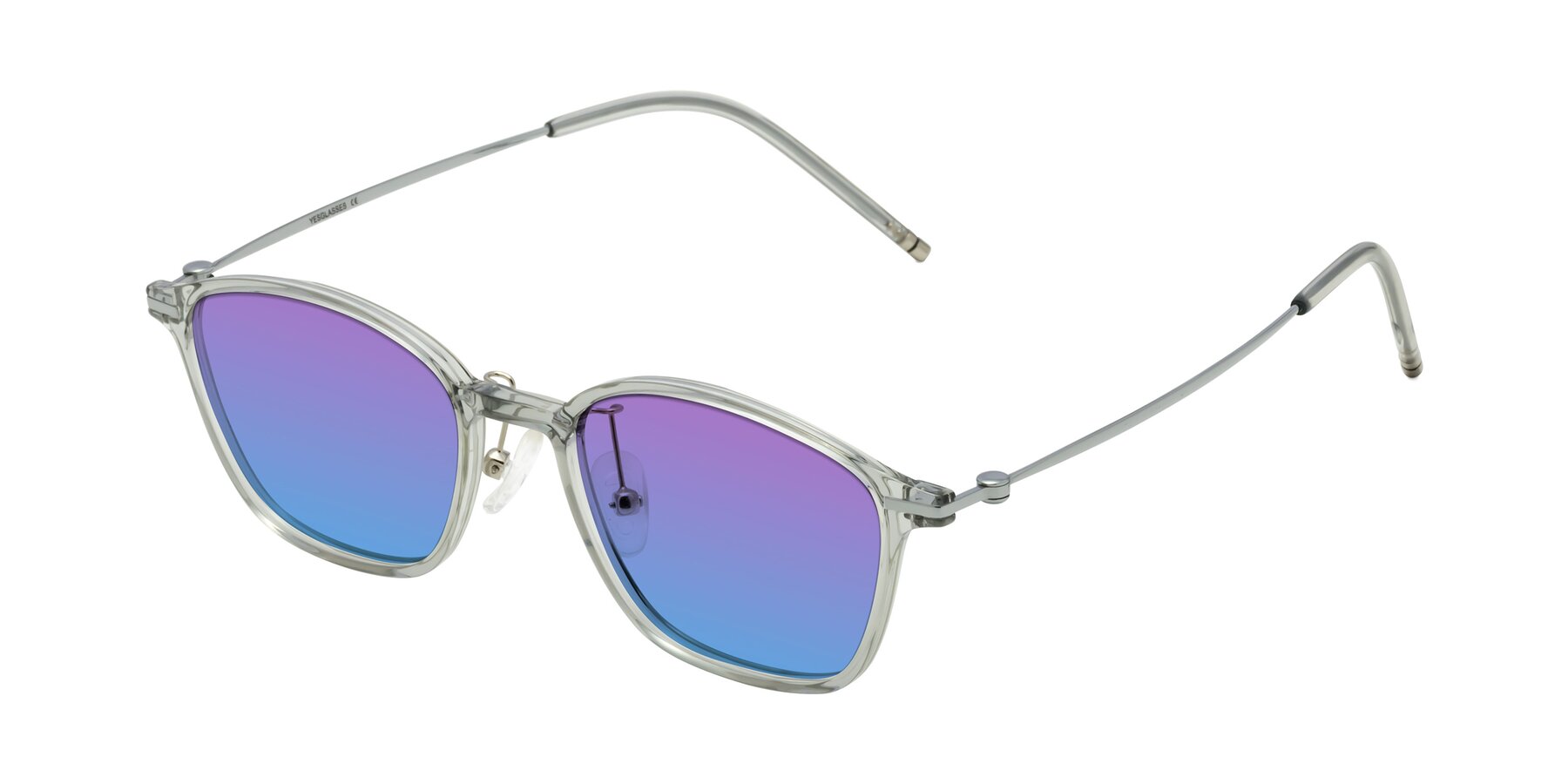 Angle of Cato in Light Gray with Purple / Blue Gradient Lenses