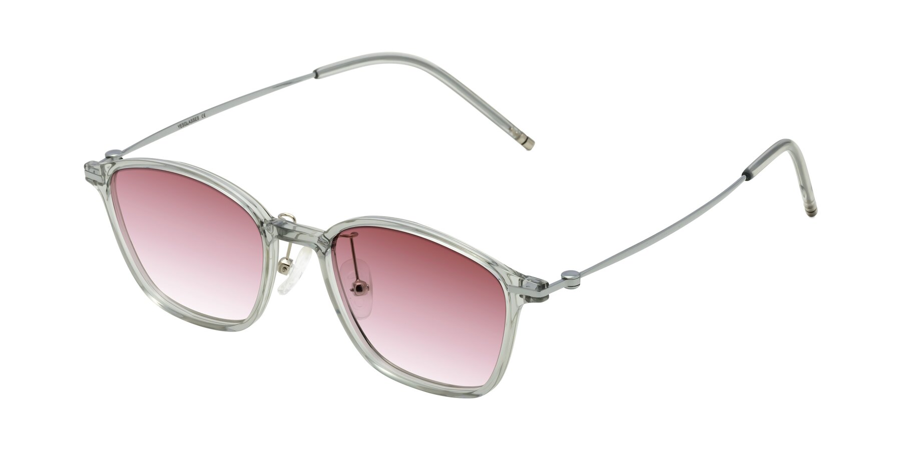 Angle of Cato in Light Gray with Garnet Gradient Lenses