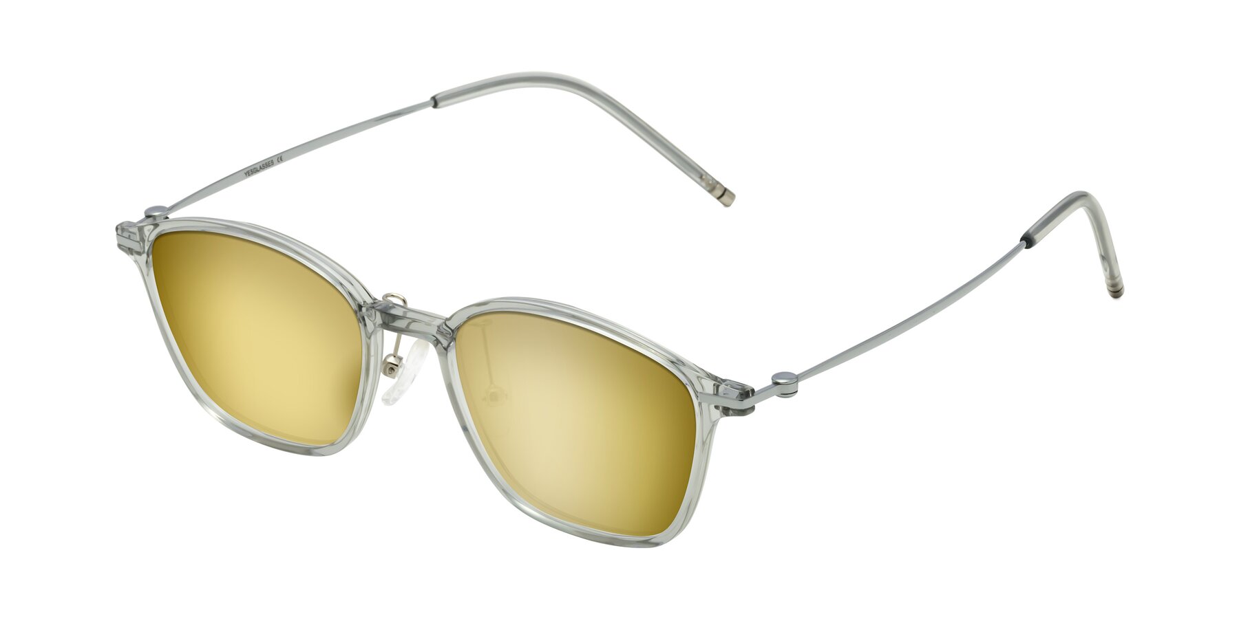 Angle of Cato in Light Gray with Gold Mirrored Lenses