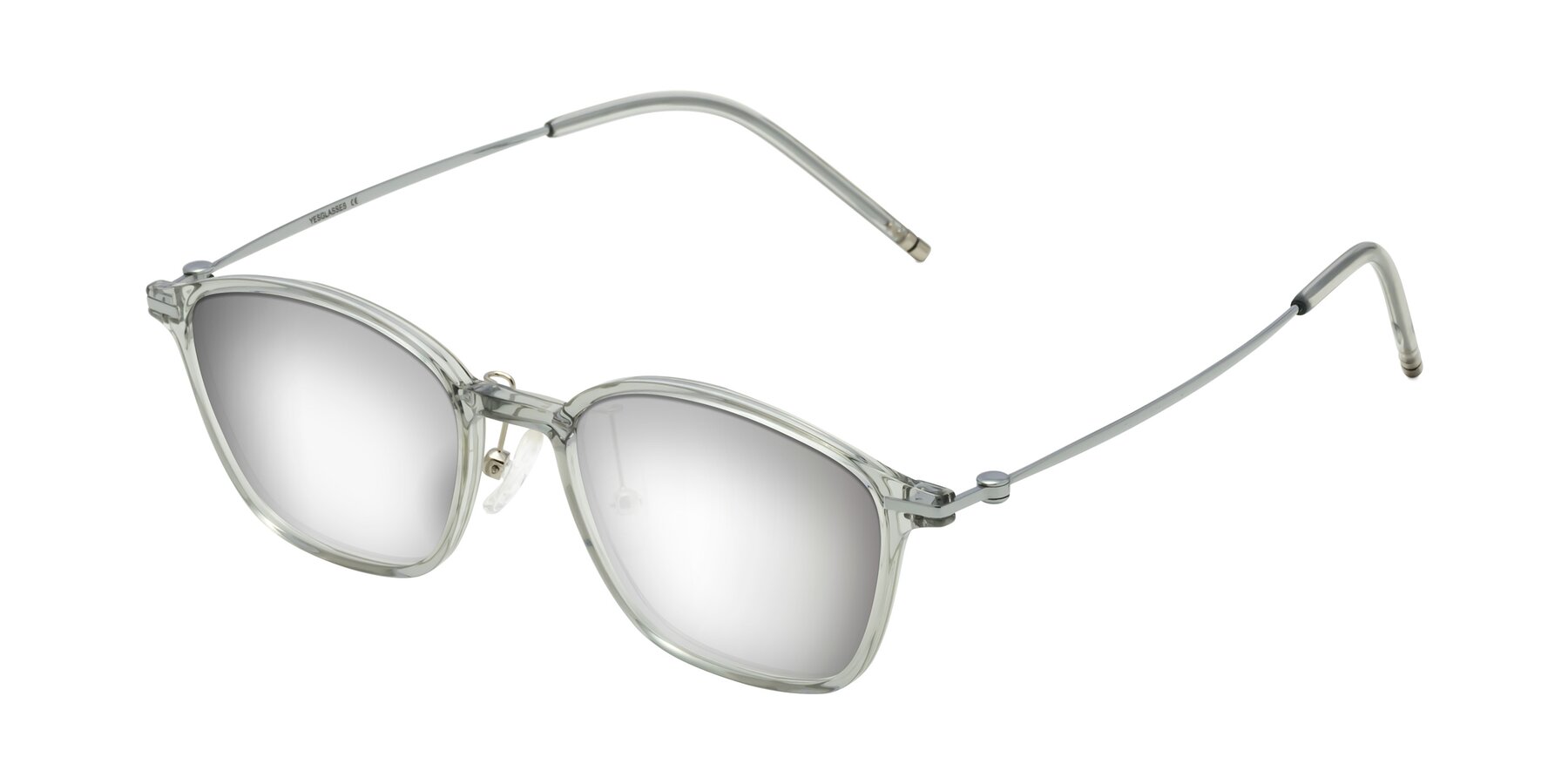 Angle of Cato in Light Gray with Silver Mirrored Lenses