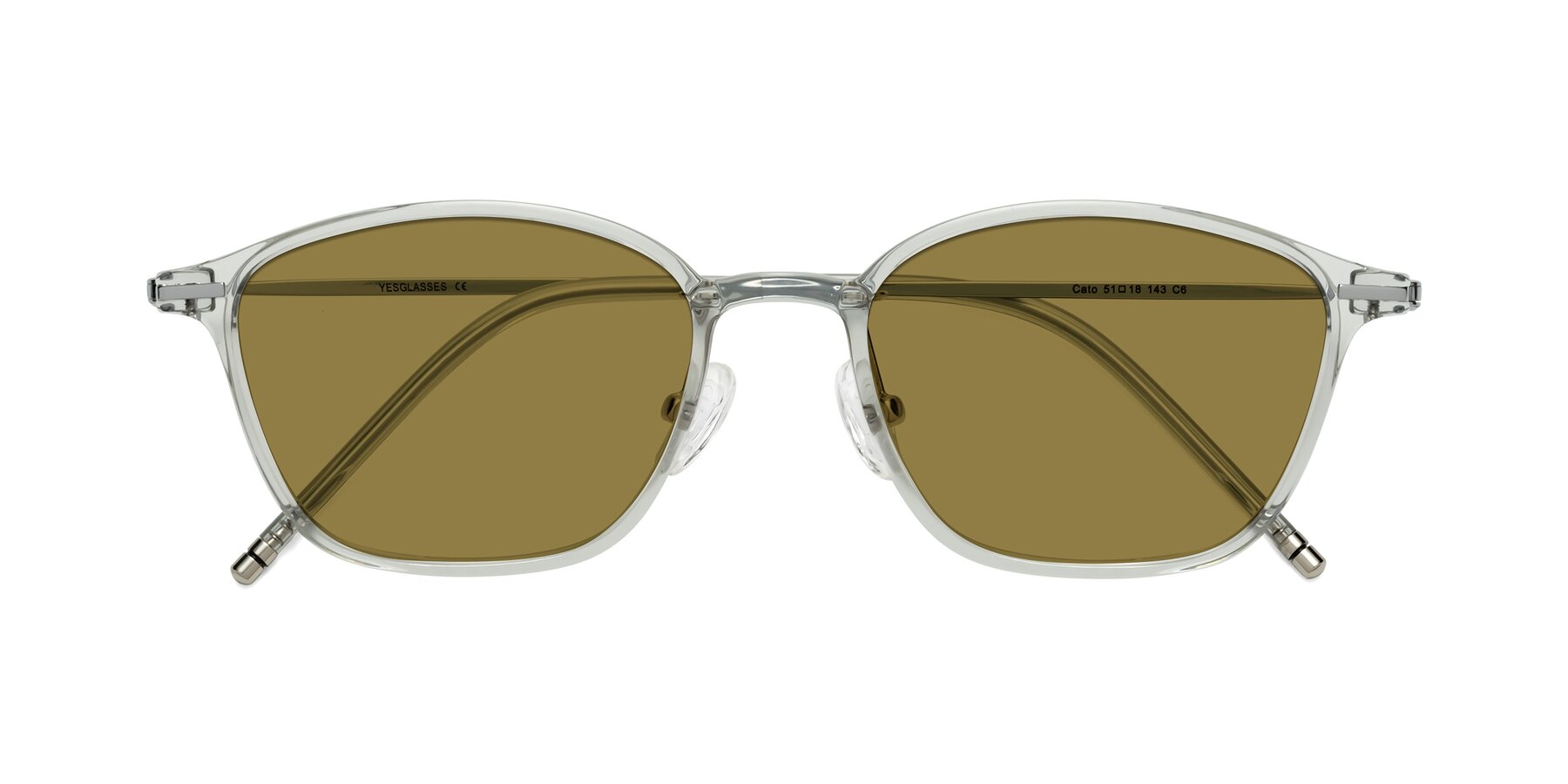 Folded Front of Cato in Light Gray with Brown Polarized Lenses
