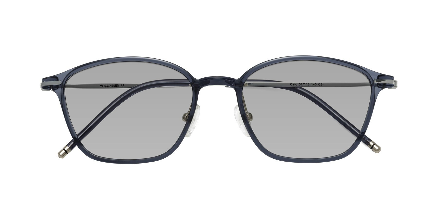 Folded Front of Cato in Grayish Blue with Light Gray Tinted Lenses