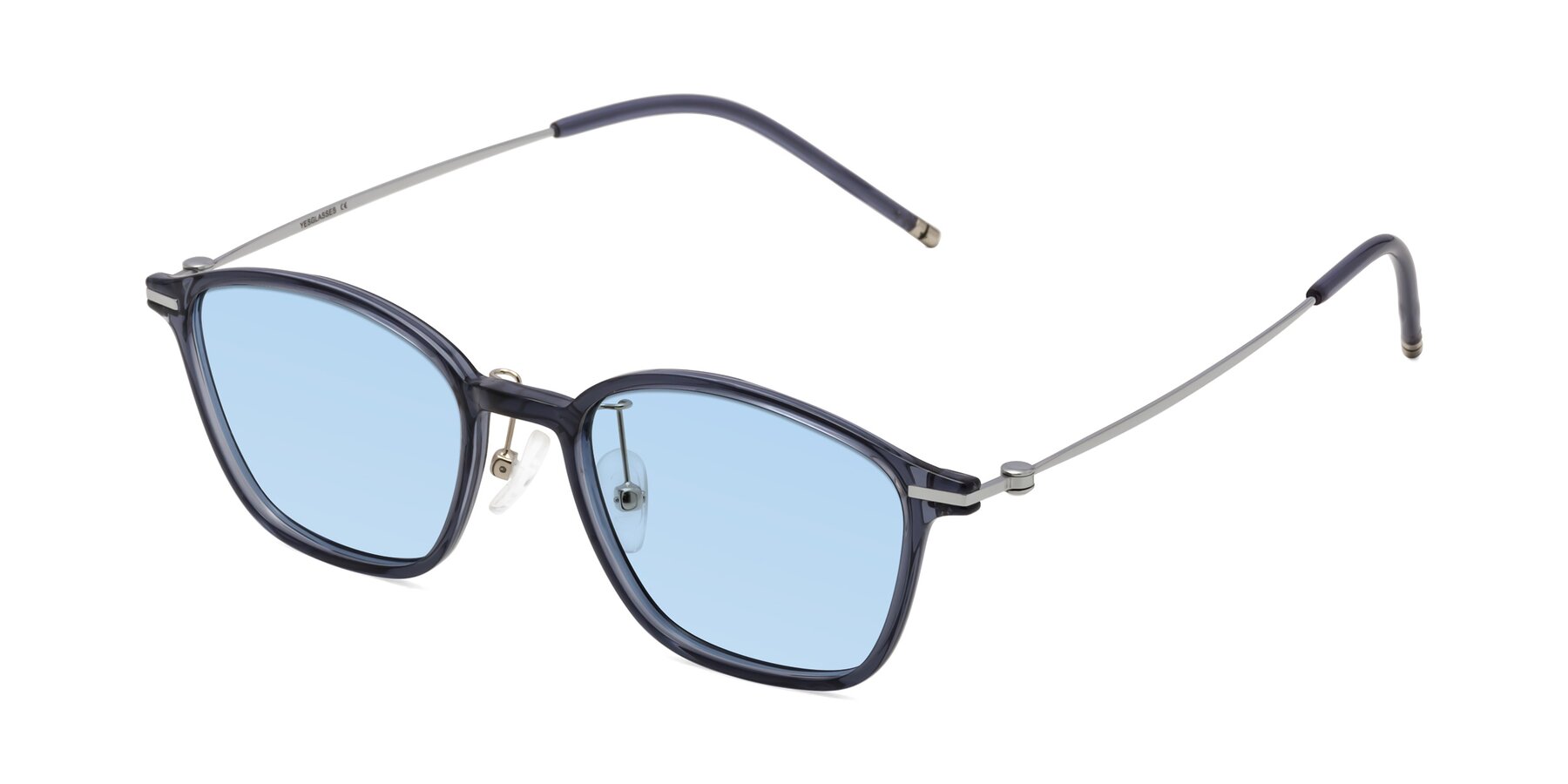 Angle of Cato in Grayish Blue with Light Blue Tinted Lenses