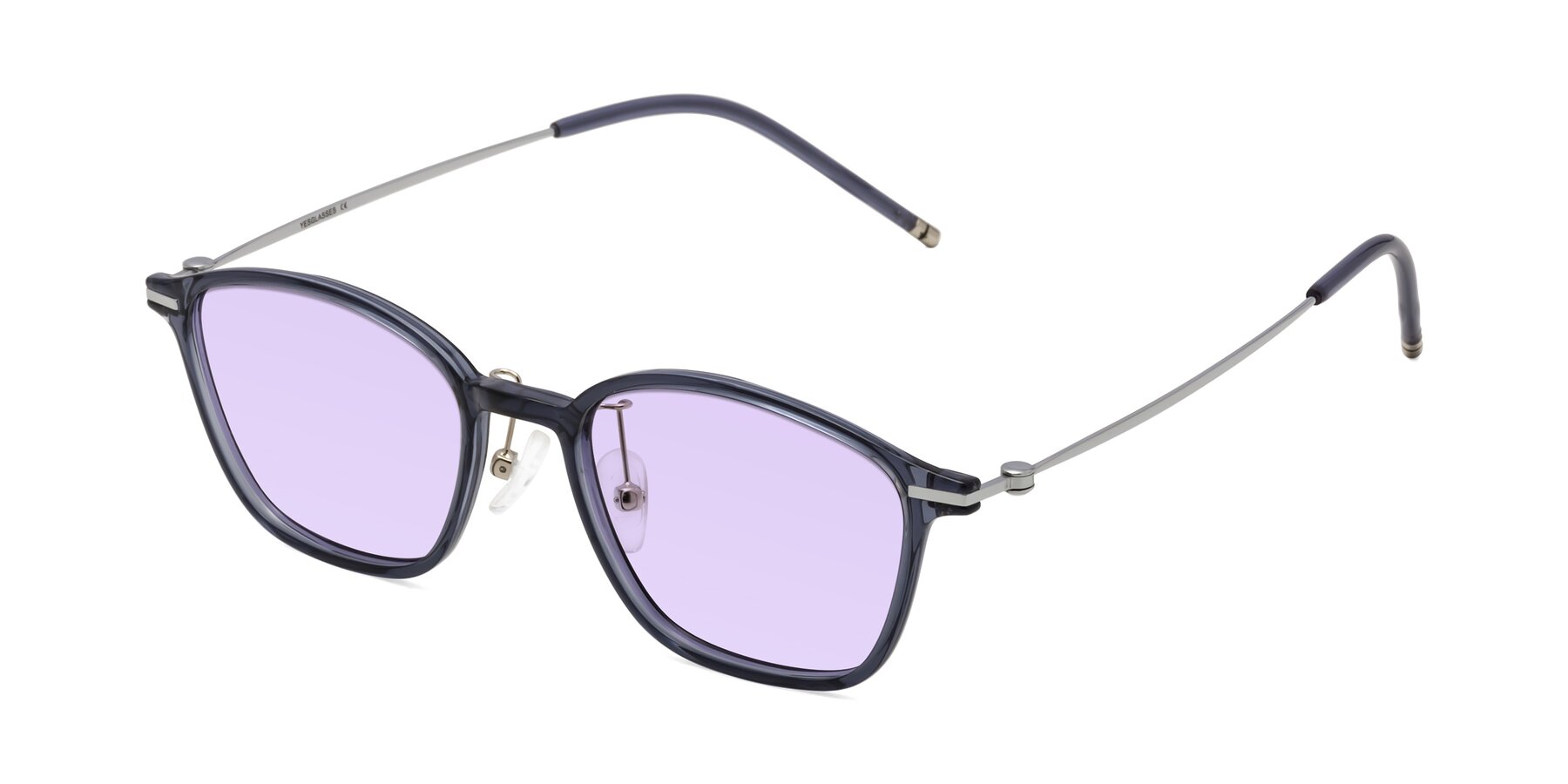 Angle of Cato in Grayish Blue with Light Purple Tinted Lenses