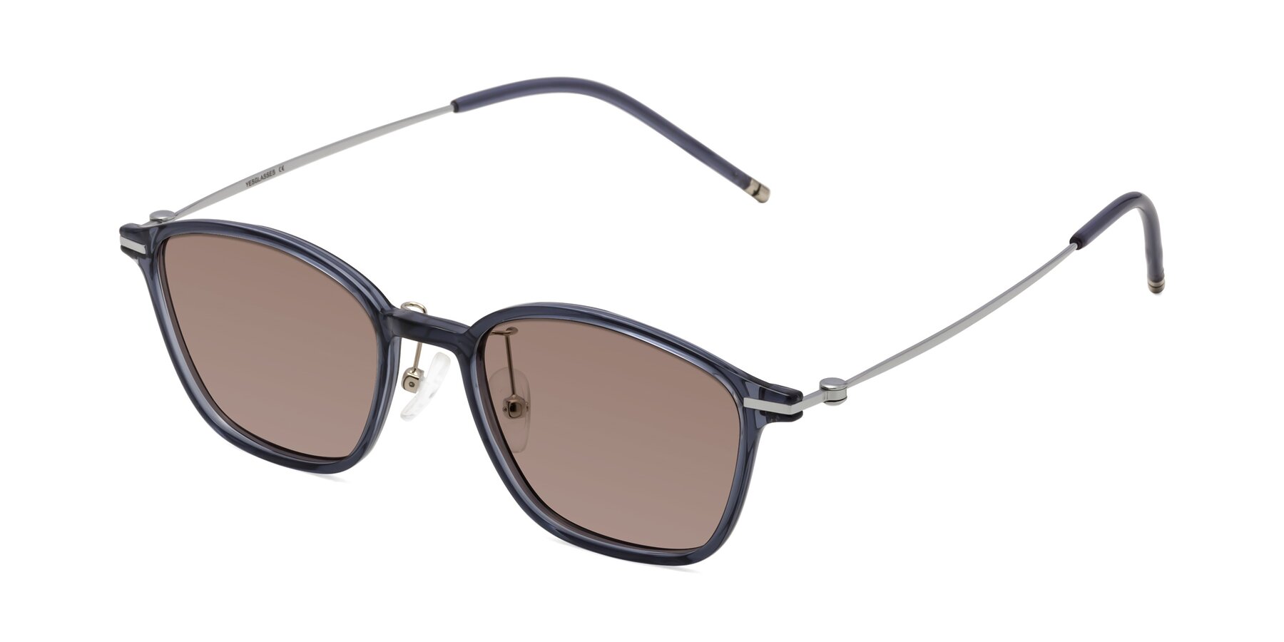 Angle of Cato in Grayish Blue with Medium Brown Tinted Lenses