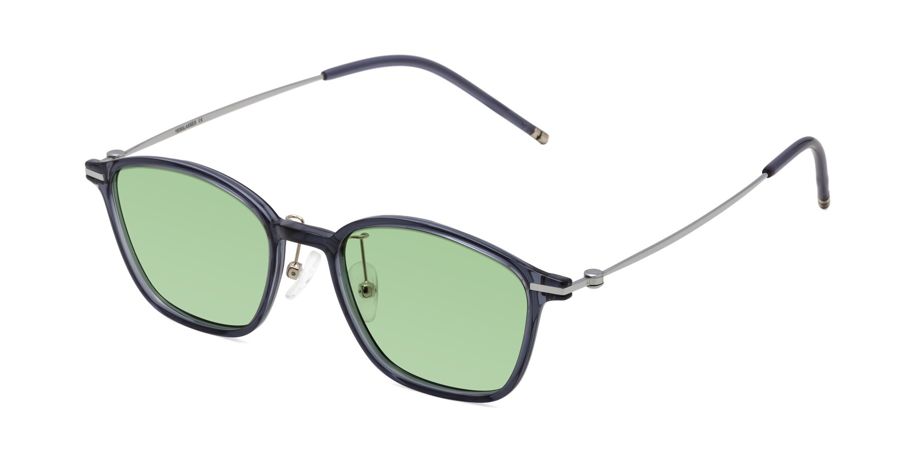 Angle of Cato in Grayish Blue with Medium Green Tinted Lenses