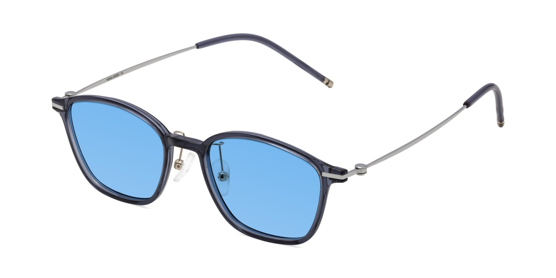 Angle of Cato in Grayish Blue with Medium Blue Tinted Lenses