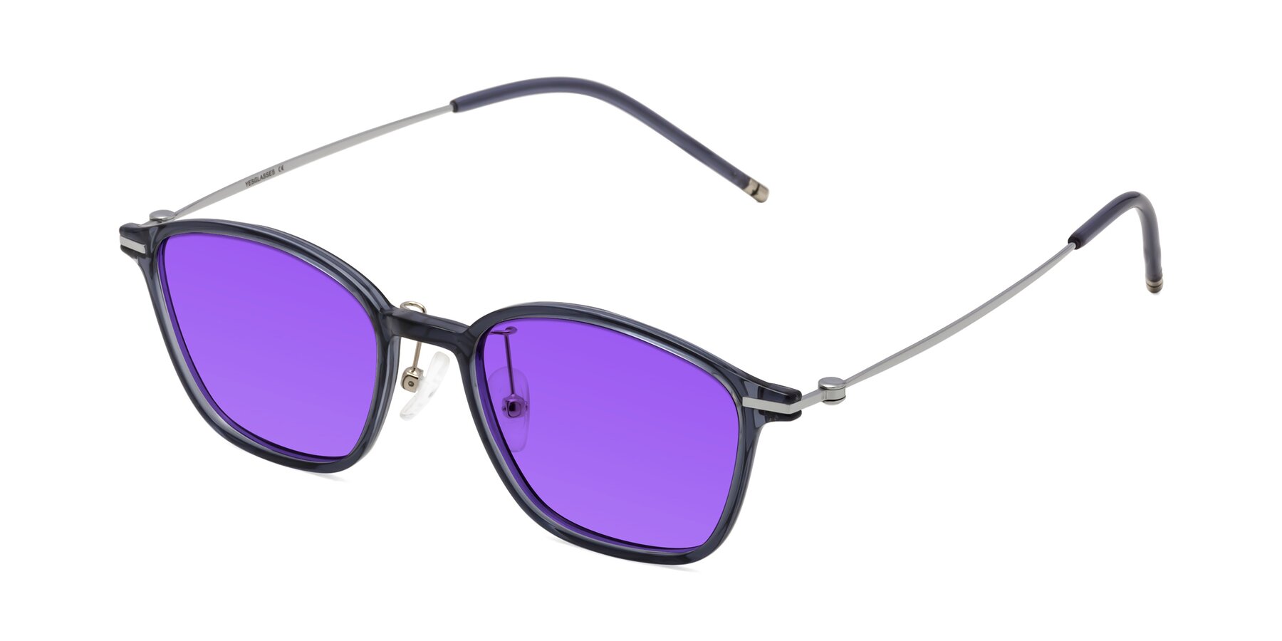Angle of Cato in Grayish Blue with Purple Tinted Lenses