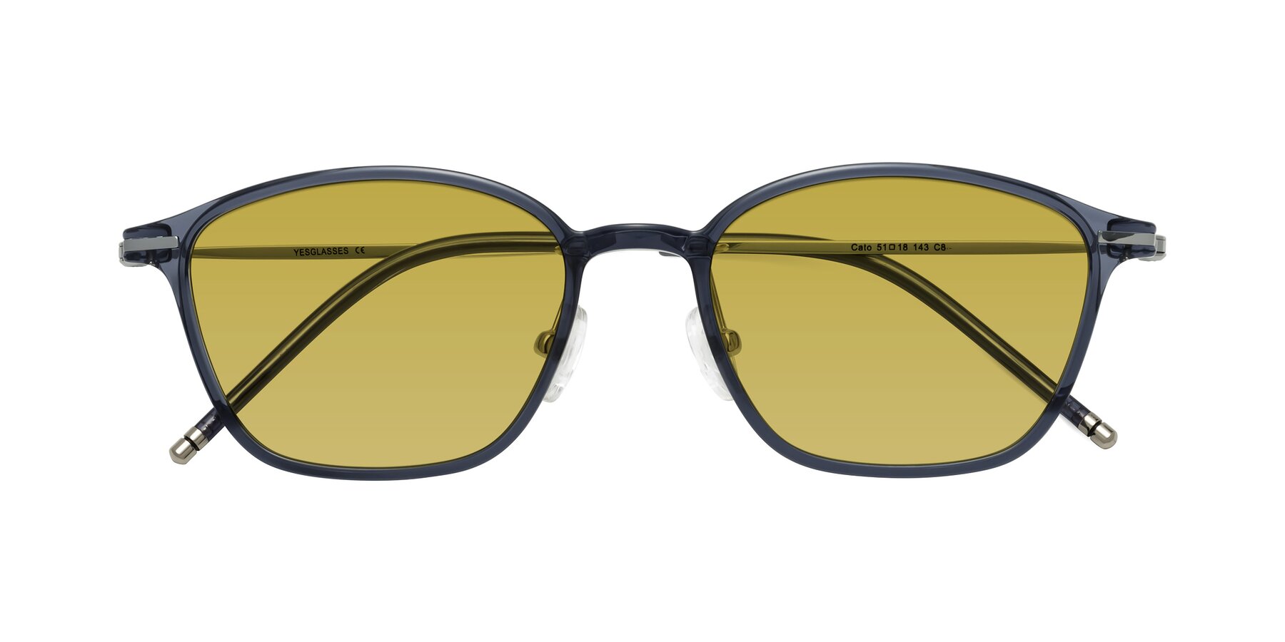 Folded Front of Cato in Grayish Blue with Champagne Tinted Lenses