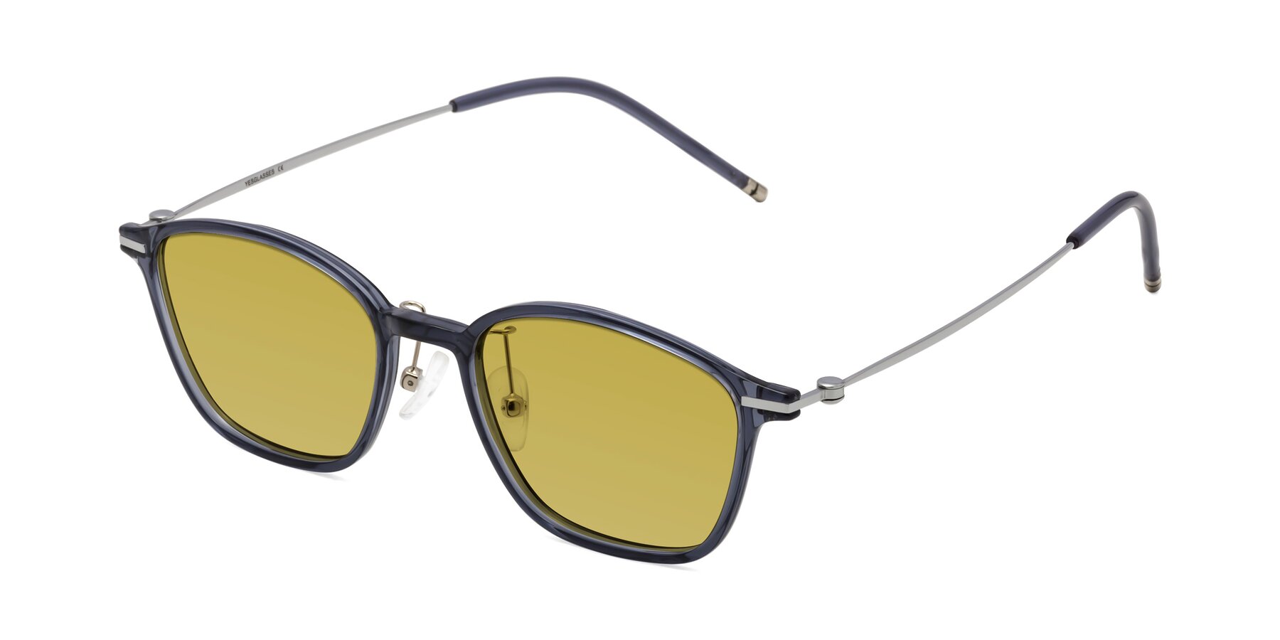 Angle of Cato in Grayish Blue with Champagne Tinted Lenses