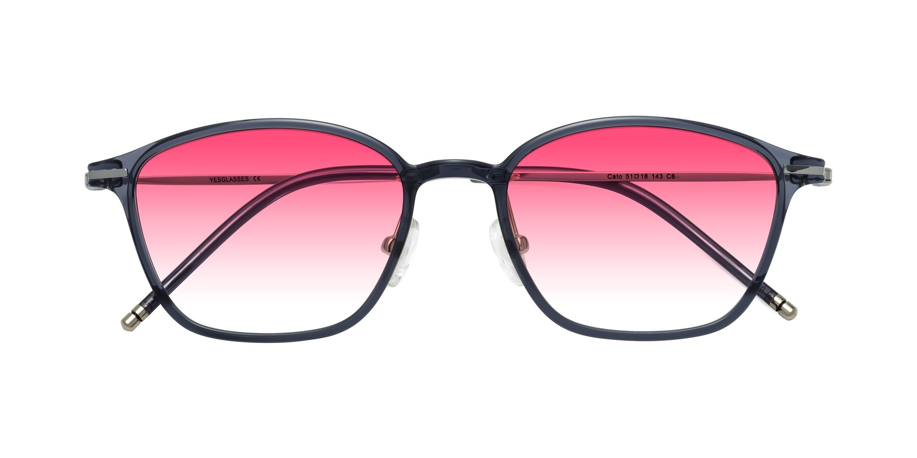 Folded Front of Cato in Grayish Blue with Pink Gradient Lenses