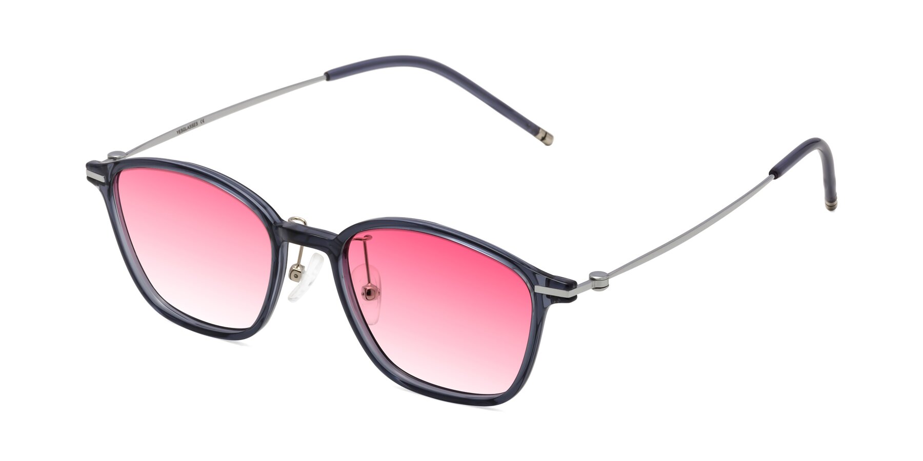 Angle of Cato in Grayish Blue with Pink Gradient Lenses
