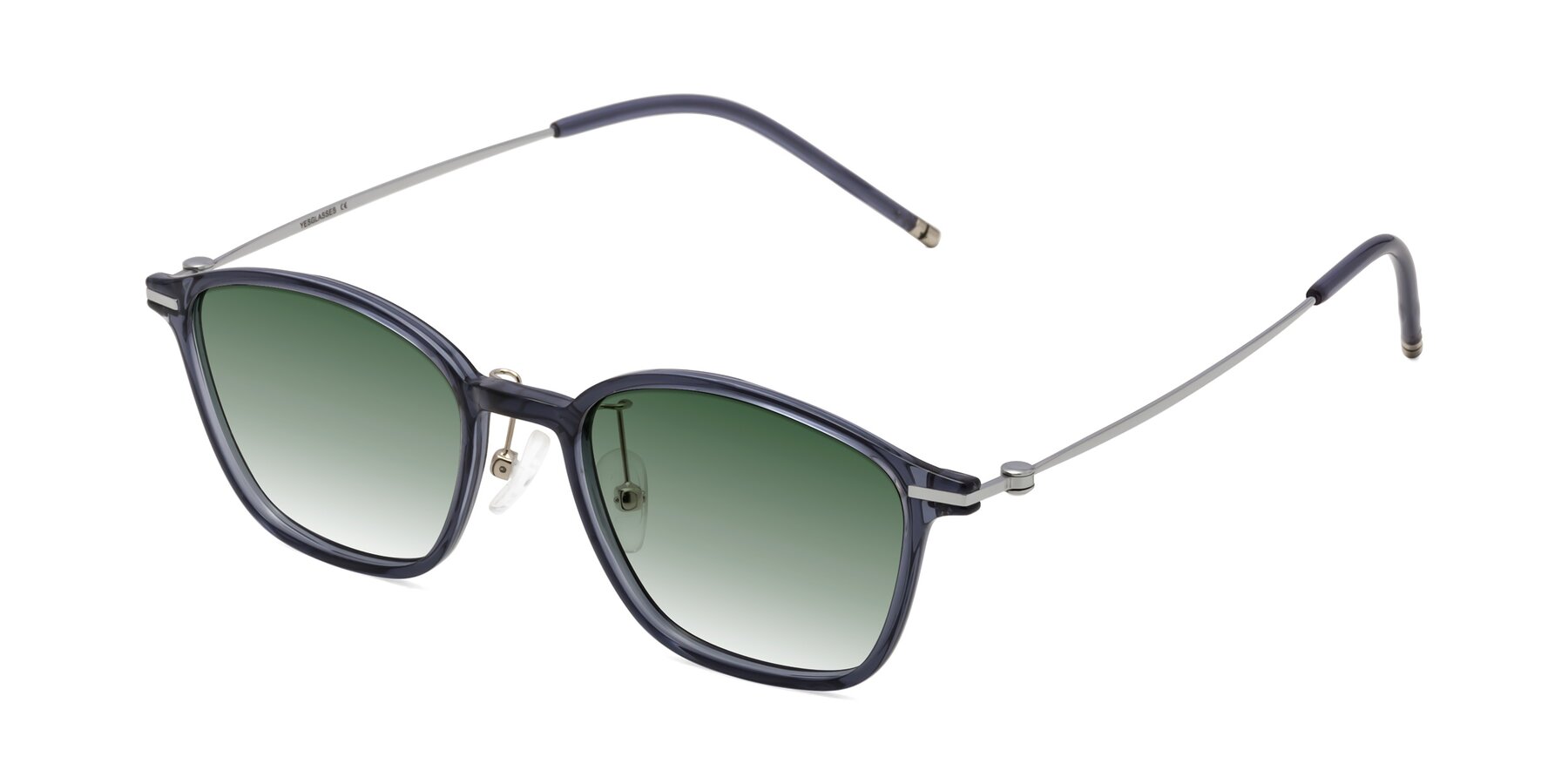 Angle of Cato in Grayish Blue with Green Gradient Lenses