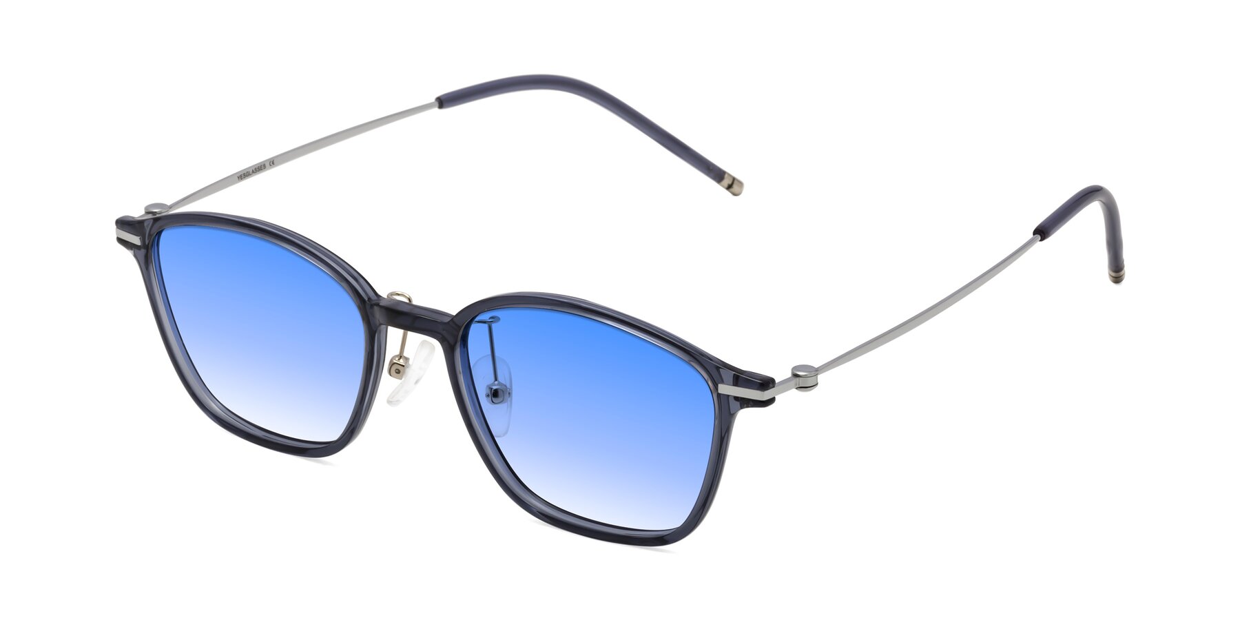 Angle of Cato in Grayish Blue with Blue Gradient Lenses