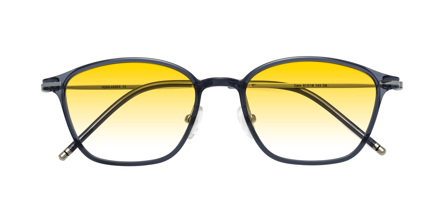 Folded Front of Cato in Grayish Blue with Yellow Gradient Lenses