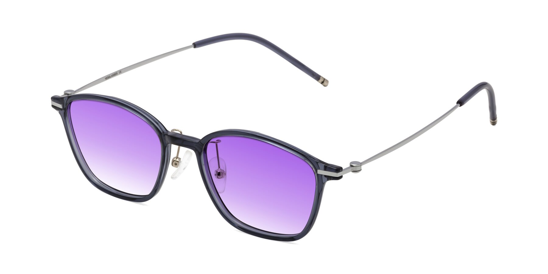 Angle of Cato in Grayish Blue with Purple Gradient Lenses